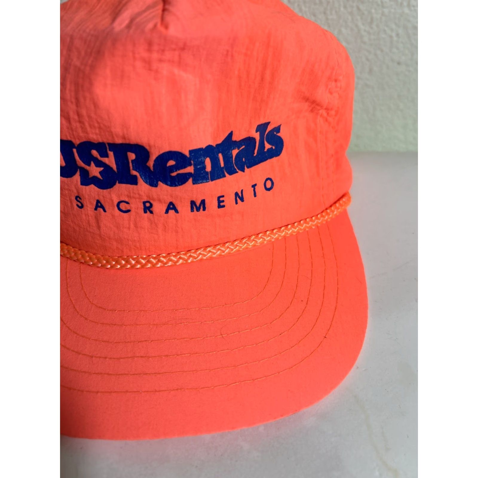 Vintage VINTAGE Headmost SnapBack Hat Neon Orange Adjustable Men One Size Orange Snapback Hat Size ONE SIZE - 4 Thumbnail