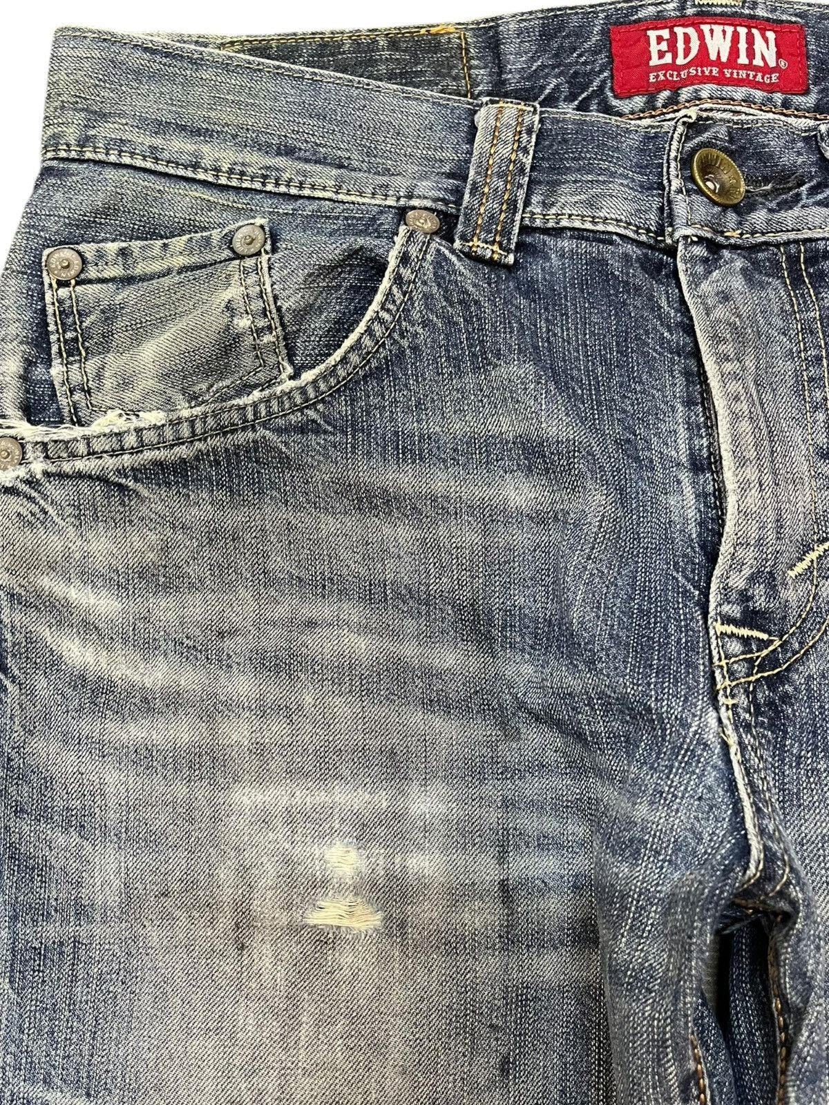 Edwin × Japanese Brand Vintage Edwin XV Baggy Ripped Grunge Denim Size US 32 / EU 48 - 5 Thumbnail