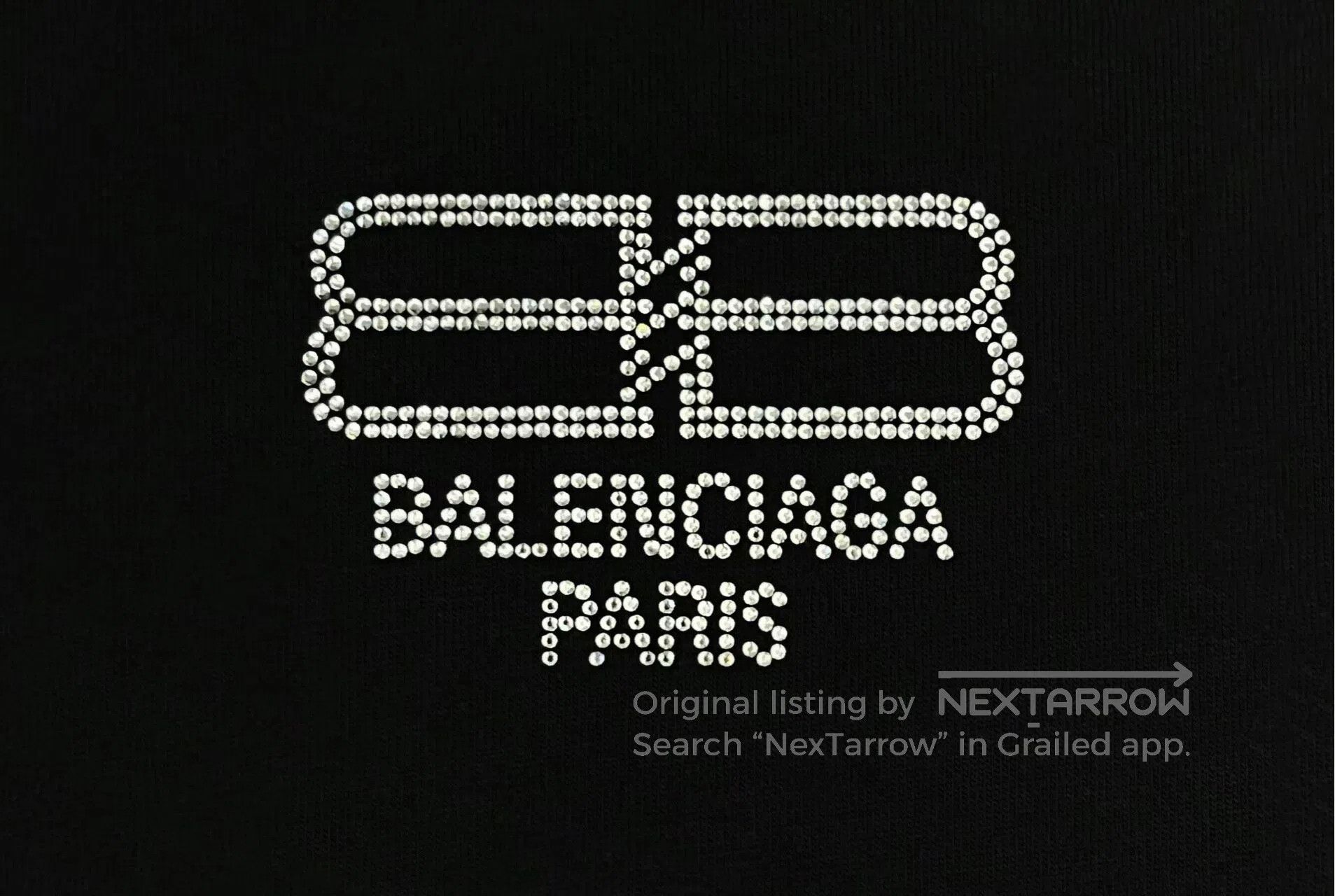 Balenciaga Balenciaga Black Crystal Double-B Buckle Short Sleeve T-Sh Size US XS / EU 42 / 0 - 4 Thumbnail