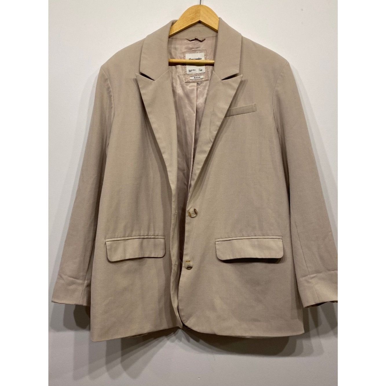 Abercrombie & Fitch Abercrombie & Fitch Cream Boyfriend Oversized Blazer Size La Size L / US 10 / IT 46 - 1 Thumbnail