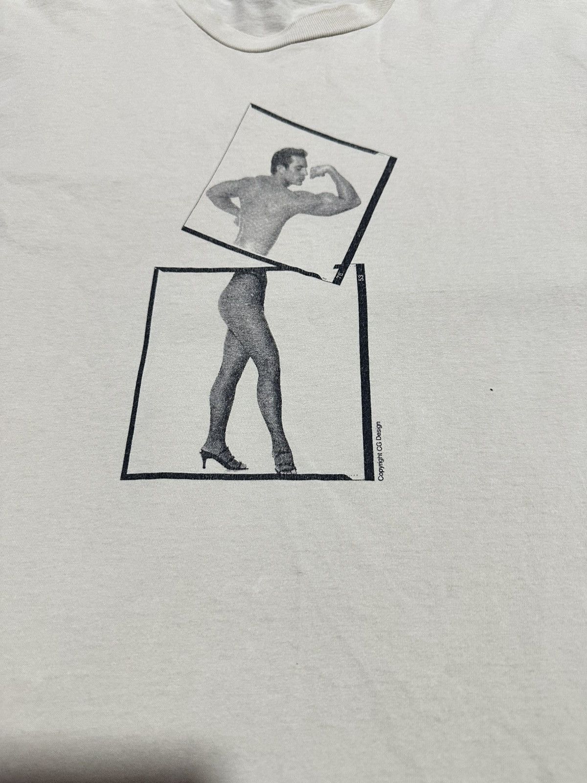 Vintage Surreal Illusion Tee Split Body Concept Avant Garde Art Size US L / EU 52-54 / 3 - 6 Thumbnail