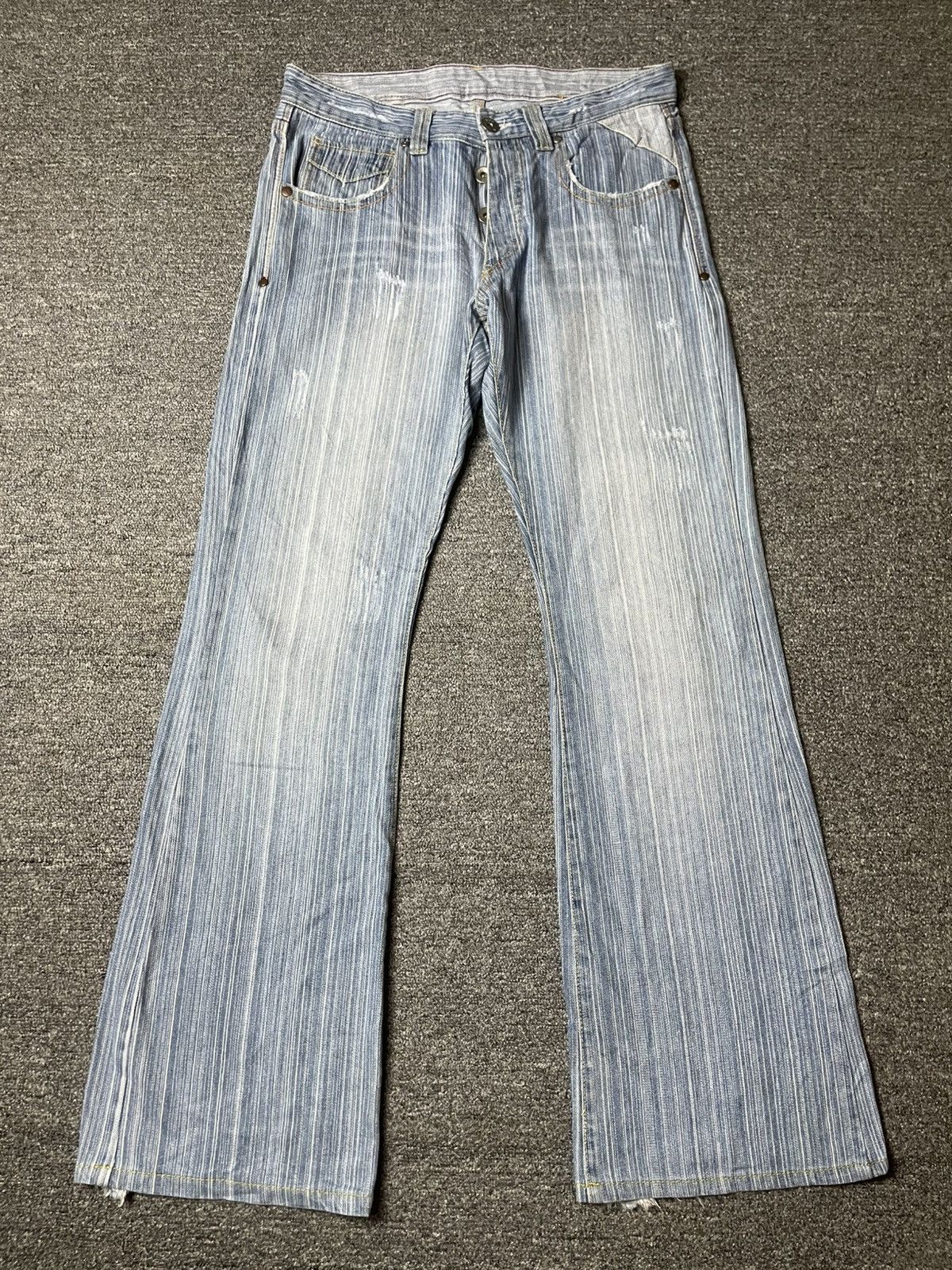 Japanese Brand × Vintage Japanese Brand Distressed Denim Wide Leg Jeans (112) Size US 31 - 1 Thumbnail