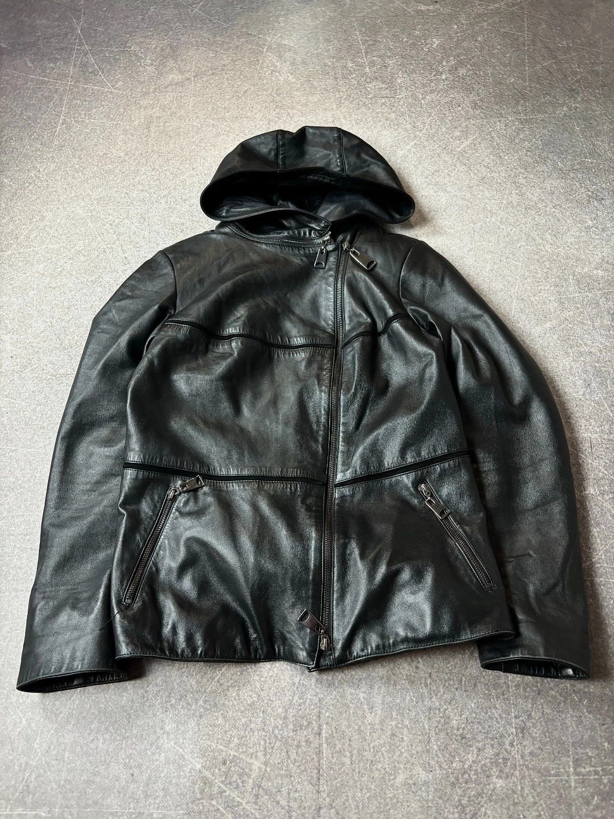 Yohji Yamamoto RICK OWENS TYPE! ASSYMETRICAL MULTI ZIPPER LEATHER JACKET Size US S / EU 44-46 / 1 - 4 Thumbnail
