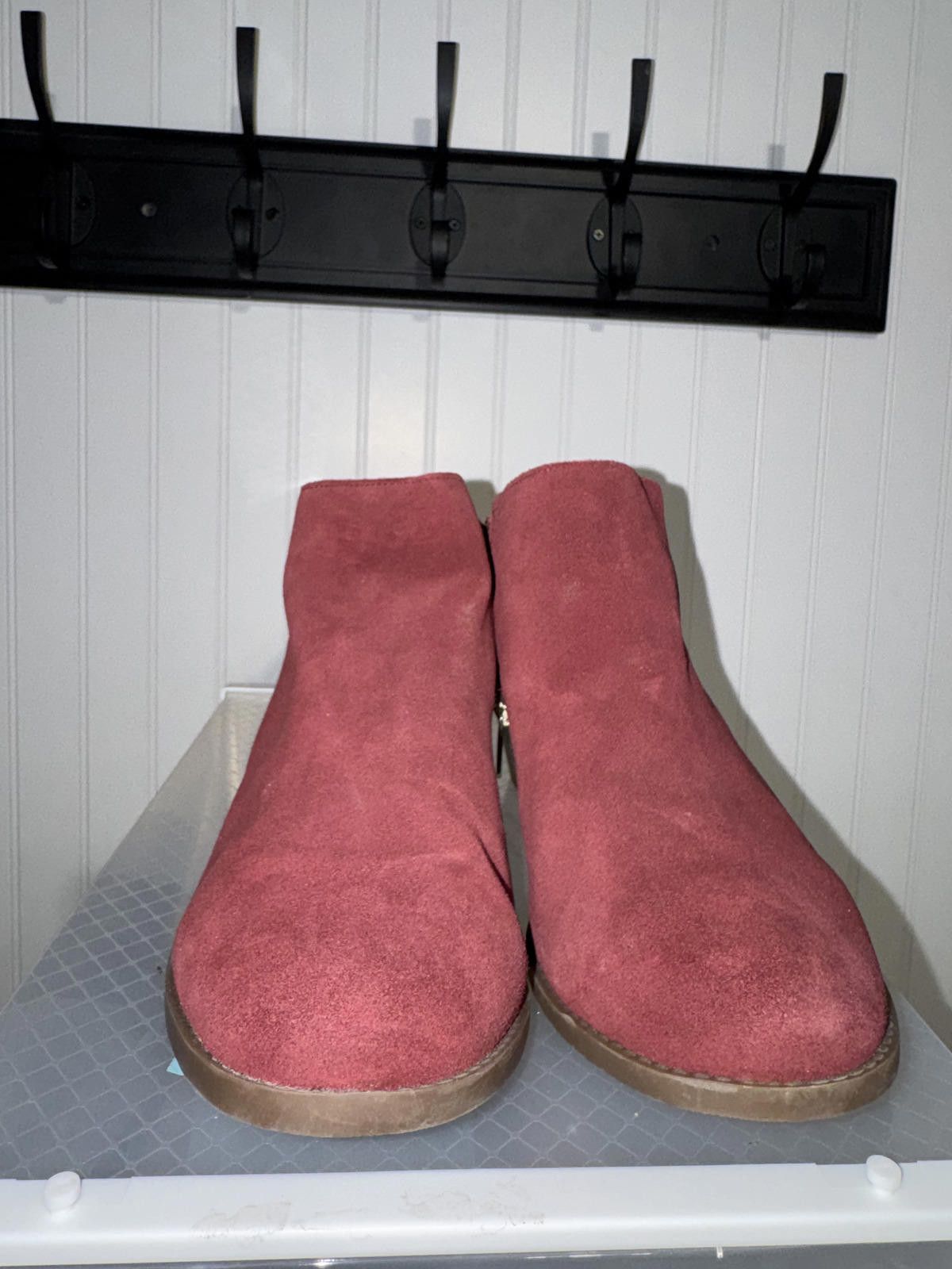 Vionic Vionic Women's Red Suede Ankle Boots with Buckle Detail Size US 7.5 / IT 37.5 - 1 Thumbnail