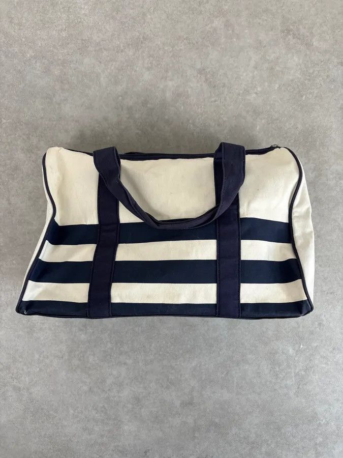 Jean Paul Gaultier Jean Paul Gaultier White & Navy Canvas Striped Handle Bag Size ONE SIZE - 6 Thumbnail