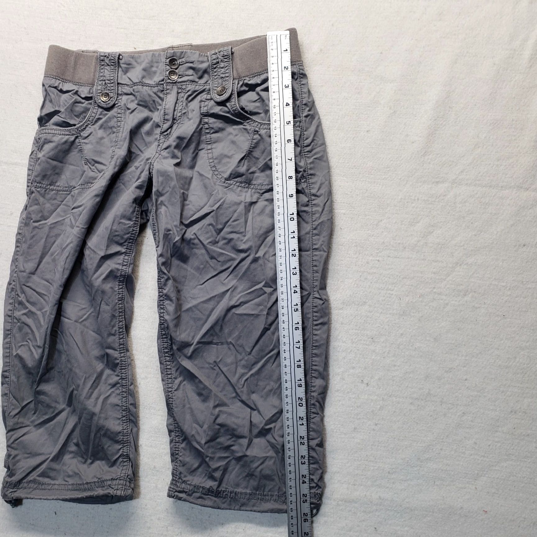 Vintage Maurices Weekender Crop Pants Gray Light Weight Pull On S Women Adult Regular Elastic Waist Pockets Flat Front Highly Comfortable Casual Travel 90s? Size 28" / US 6 / IT 42 - 7 Thumbnail