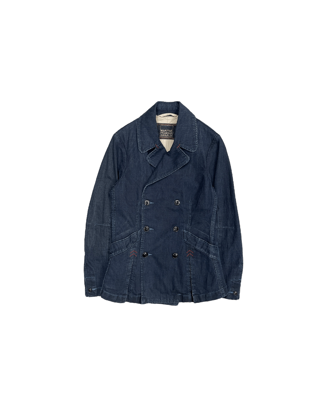 Marithe + Francois Girbaud Marithe Francois Girbaud 90s Red Stitch Detail Denim Blazer Size M / US 6-8 / IT 42-44 - 1 Thumbnail