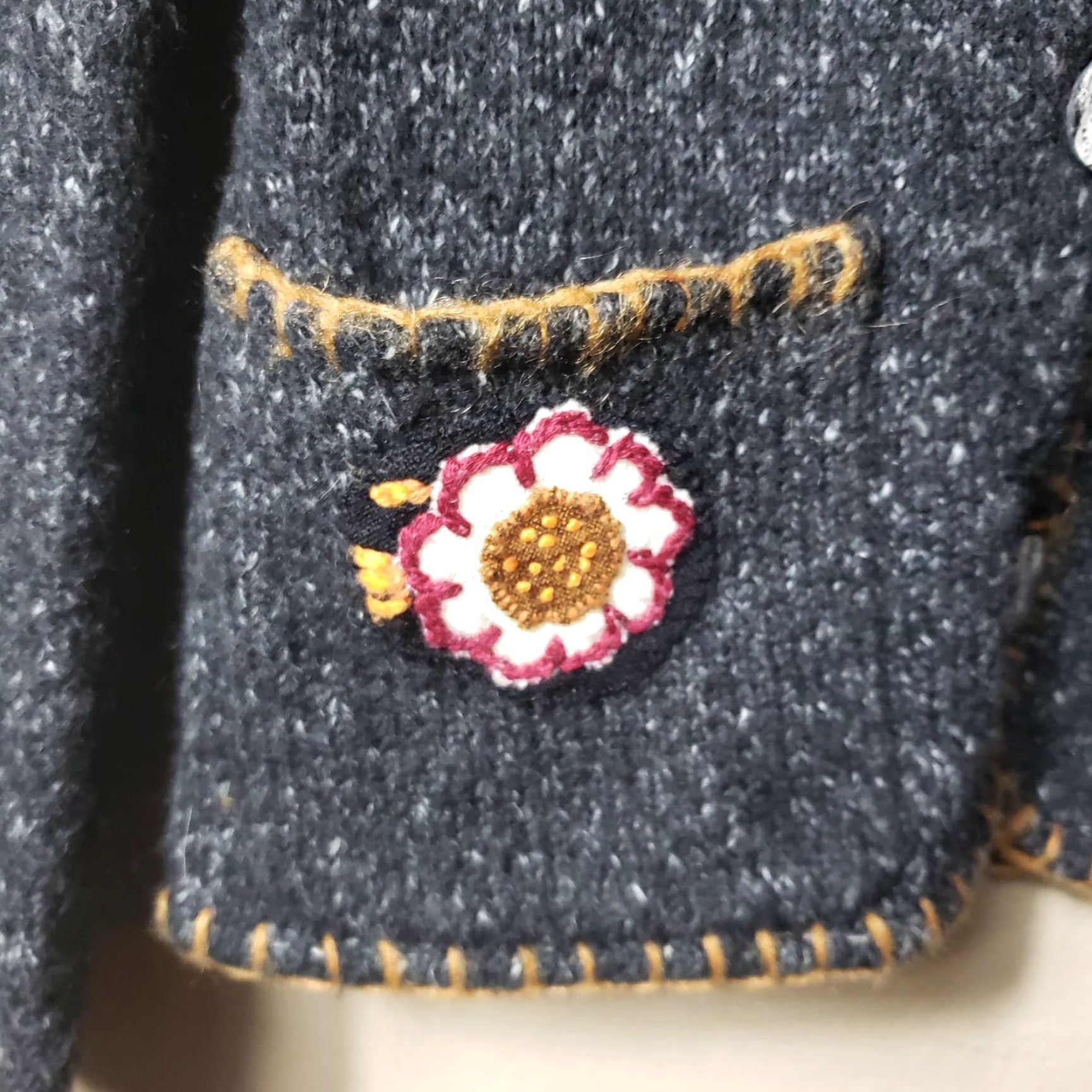 Vintage Relais Mohair Blend Floral Applique Sweater 2 Button Blazer Size S Women Gray Long Sleeve Embroidered Bohemian Size S / US 4 / IT 40 - 5 Thumbnail