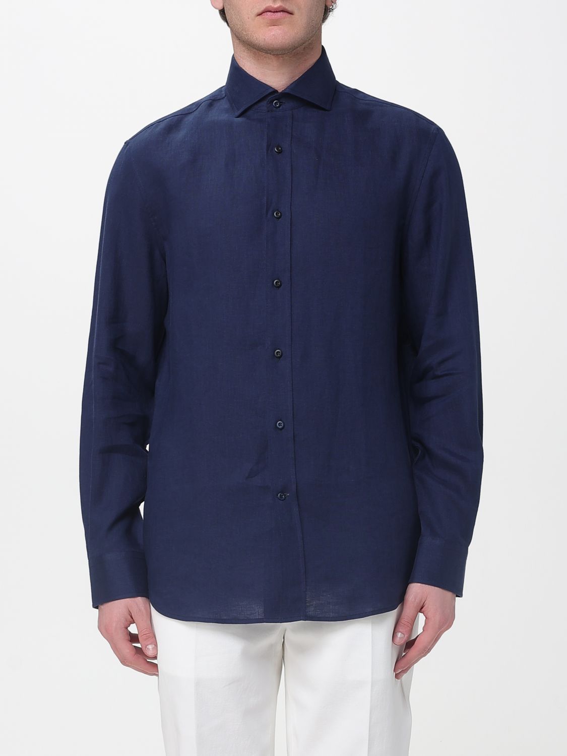 Brunello Cucinelli Brunello Cucinelli Shirt Men Navy Size US S / EU 44-46 / 1 - 1 Thumbnail