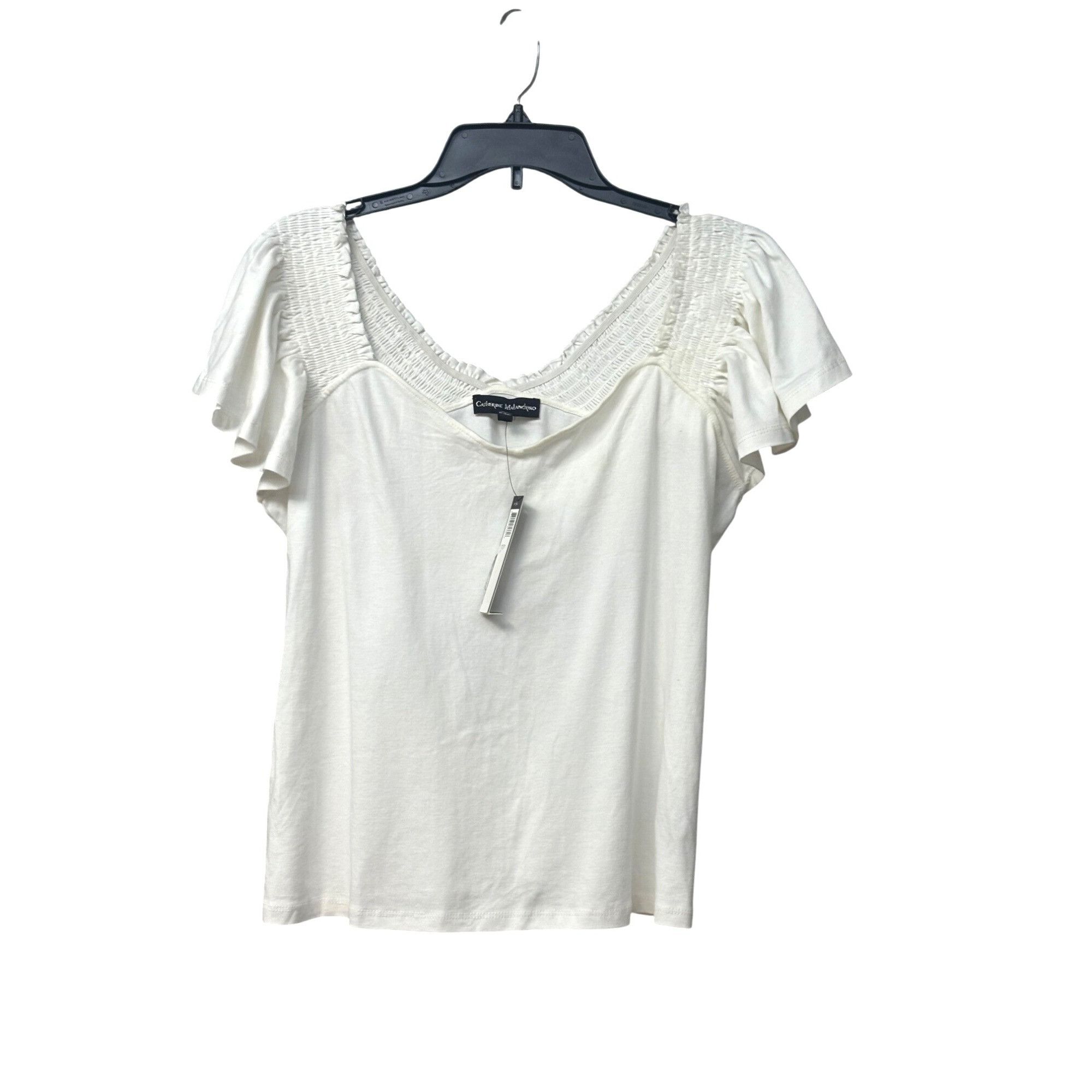 Other Catherine Malandrino Flutter-Sleeves Top, White, L Size L / US 10 / IT 46 - 3 Thumbnail