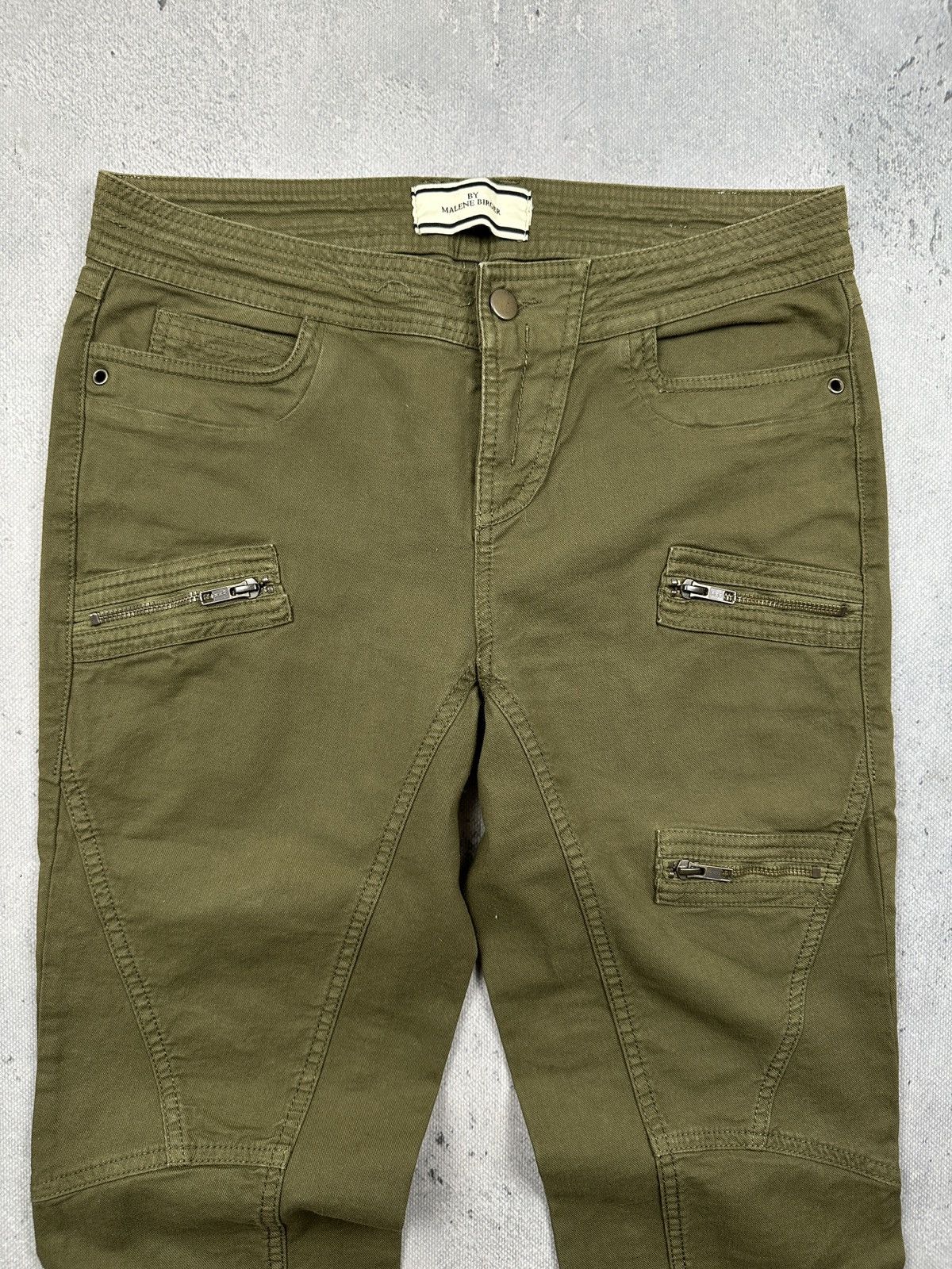 By Malene Birger By Malene Birger Olive Zip Detail Biker Pants Archive Y2K Size 31" - 3 Thumbnail