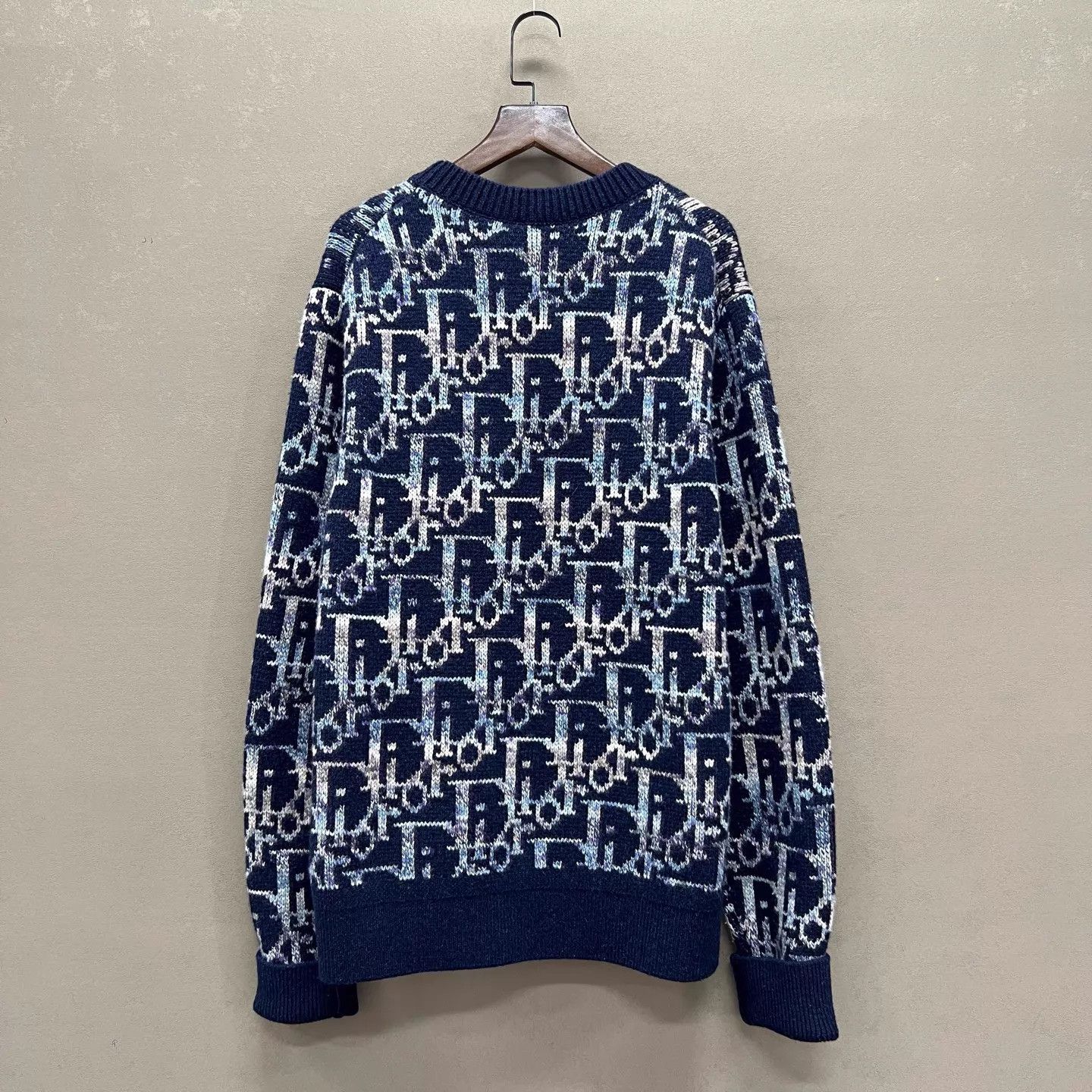 Dior Dior Navy Blue Colorful Oblique Logo Knit Sweater M Size US M / EU 48-50 / 2 - 2 Thumbnail