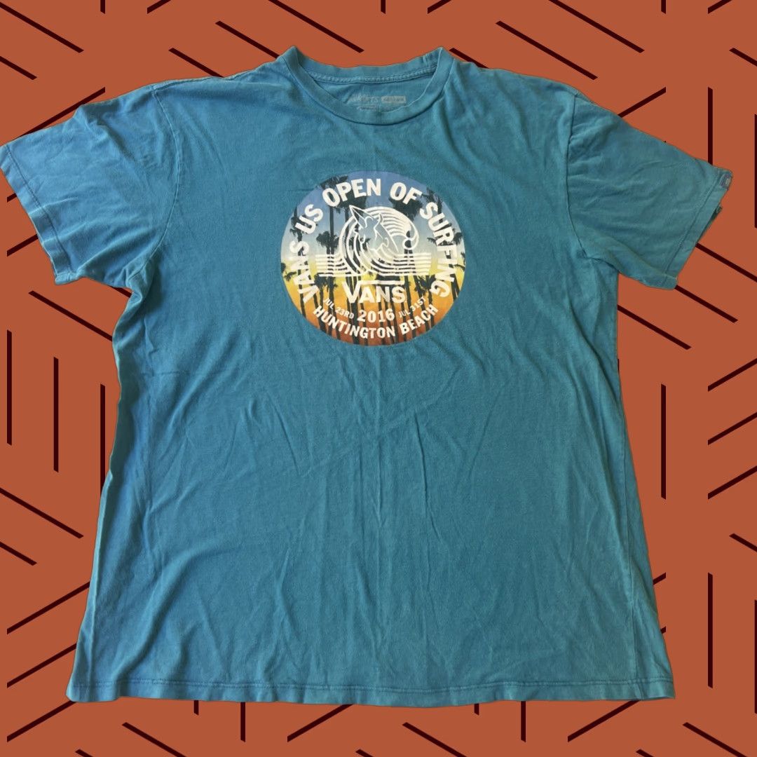 Vans VANS Shirt XL Blue Surfer Graphic Print 2016 US Open Huntington Beach Mens Size US XL / EU 56 / 4 - 1 Thumbnail