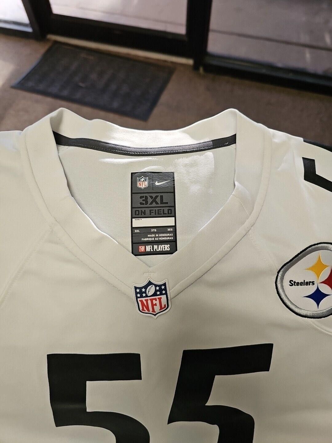Nike Nike On Field Steelers Devin Bush #55 White Away Men's 3XL Size ONE SIZE - 2 Thumbnail