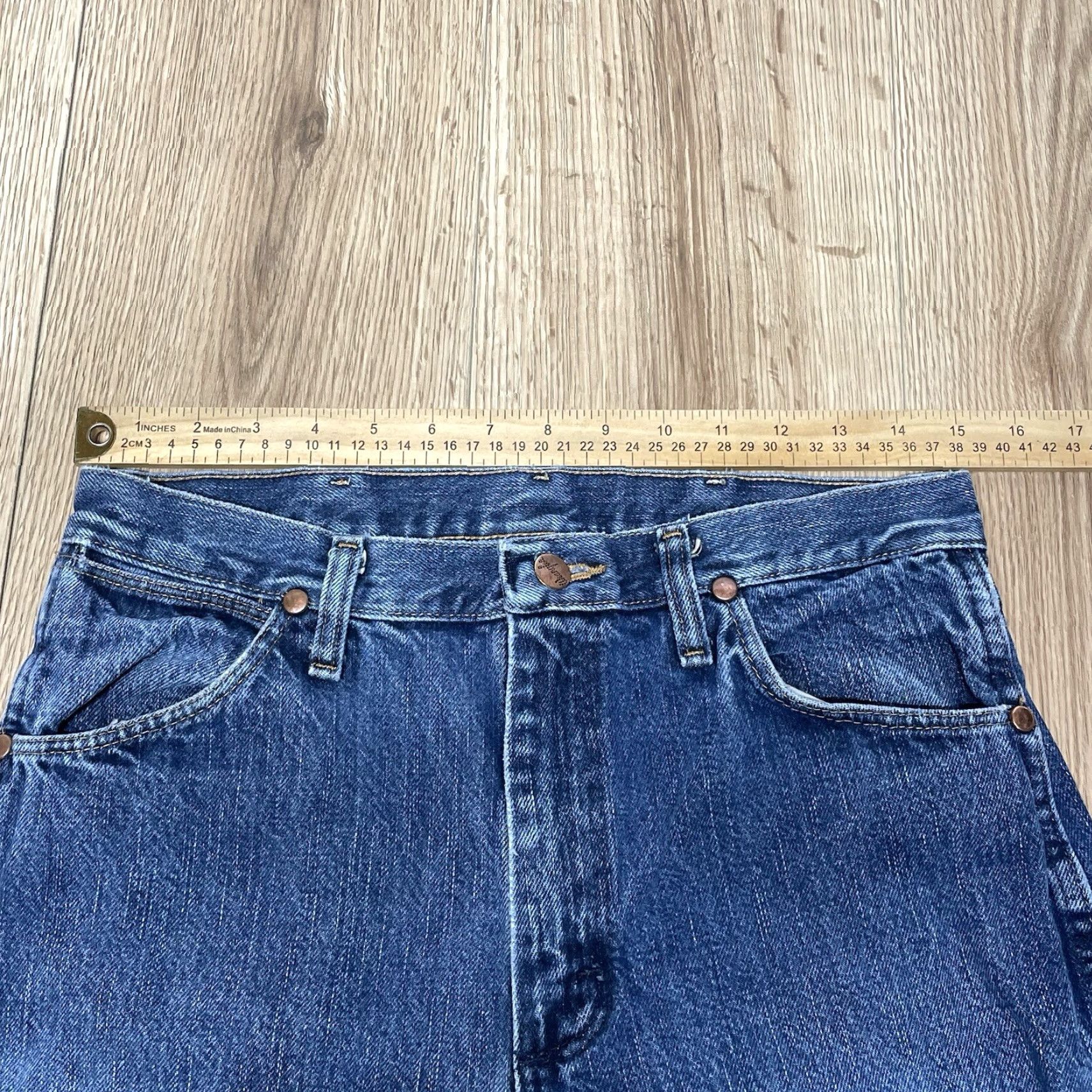 Wrangler VINTAGE Wrangler Jeans Men 30x32 Denim Pants Western Cowboy Work Blue Straight Denim Size US 30 / EU 46 - 4 Thumbnail