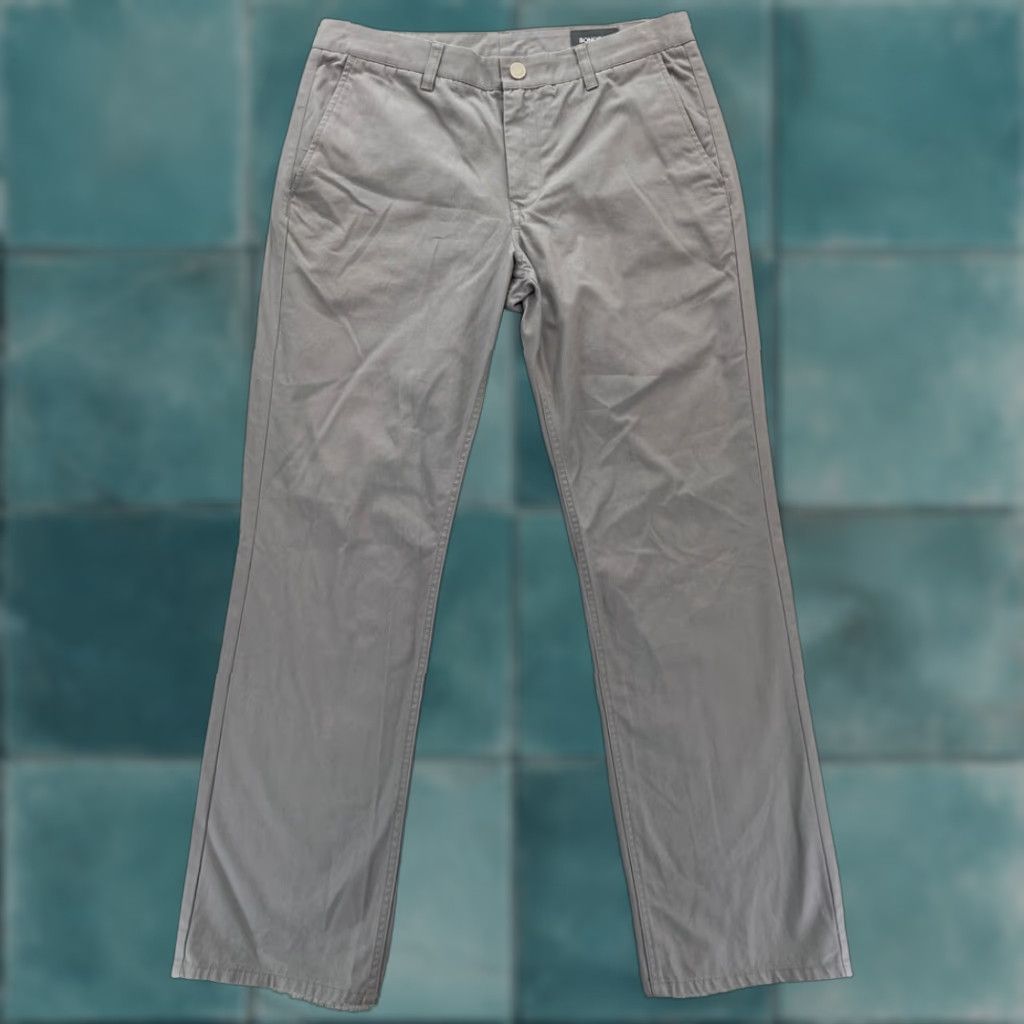 Bonobos Bonobos Pants Mens 33x30 Straight Leg Gray Chino Pants Mid Rise Preppy Reg Fit - Casual, Regular, 33x30, Gray, Chino, Men, Pants Size US 33 - 1 Thumbnail