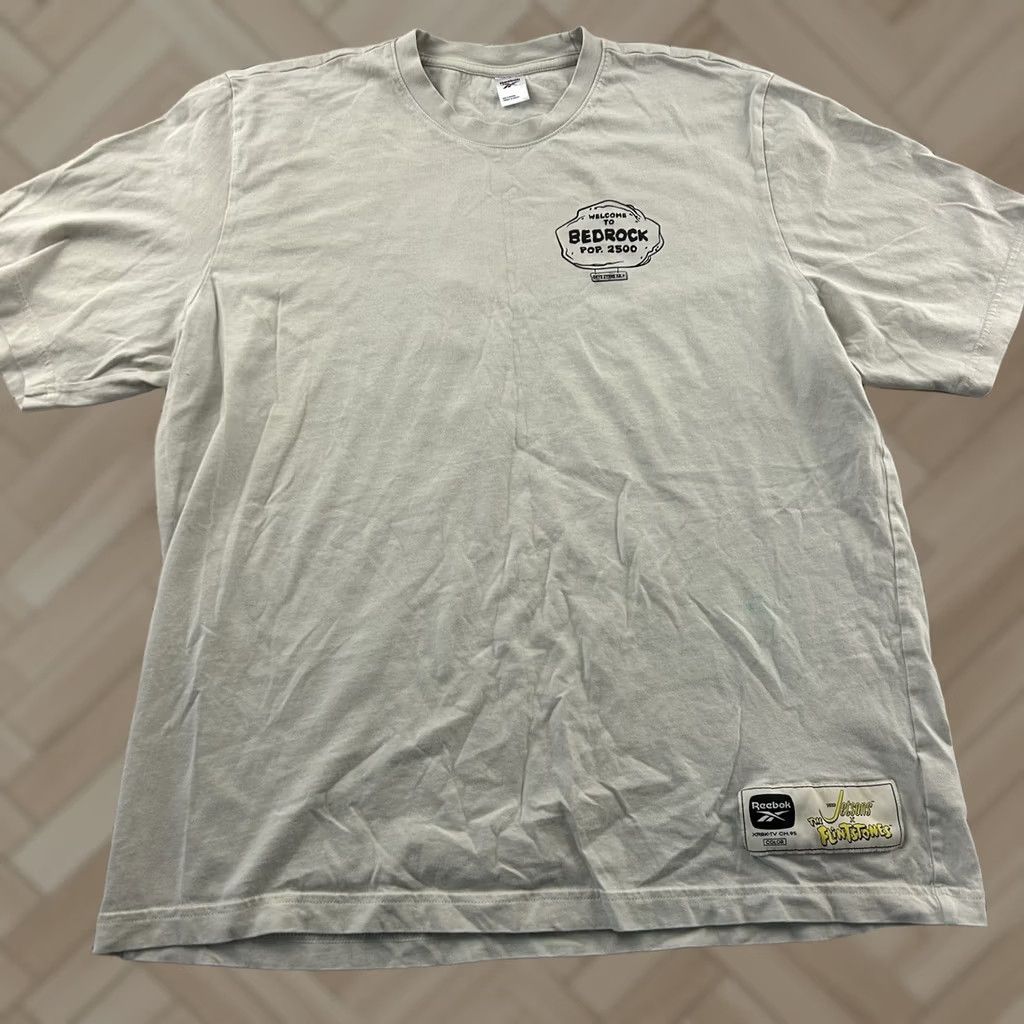 Reebok Reebok Flintstones Welcome To Bedrock Short Sleeve T Shirt Men XL Beige Size US XL / EU 56 / 4 - 1 Thumbnail