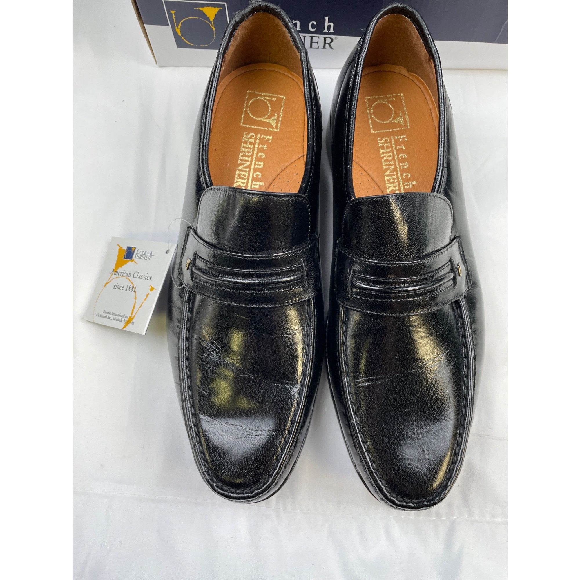Other French Shriner Men's Black Leather Shoes/ Loafers Size 12M S Size US 12 / EU 45 - 7 Thumbnail
