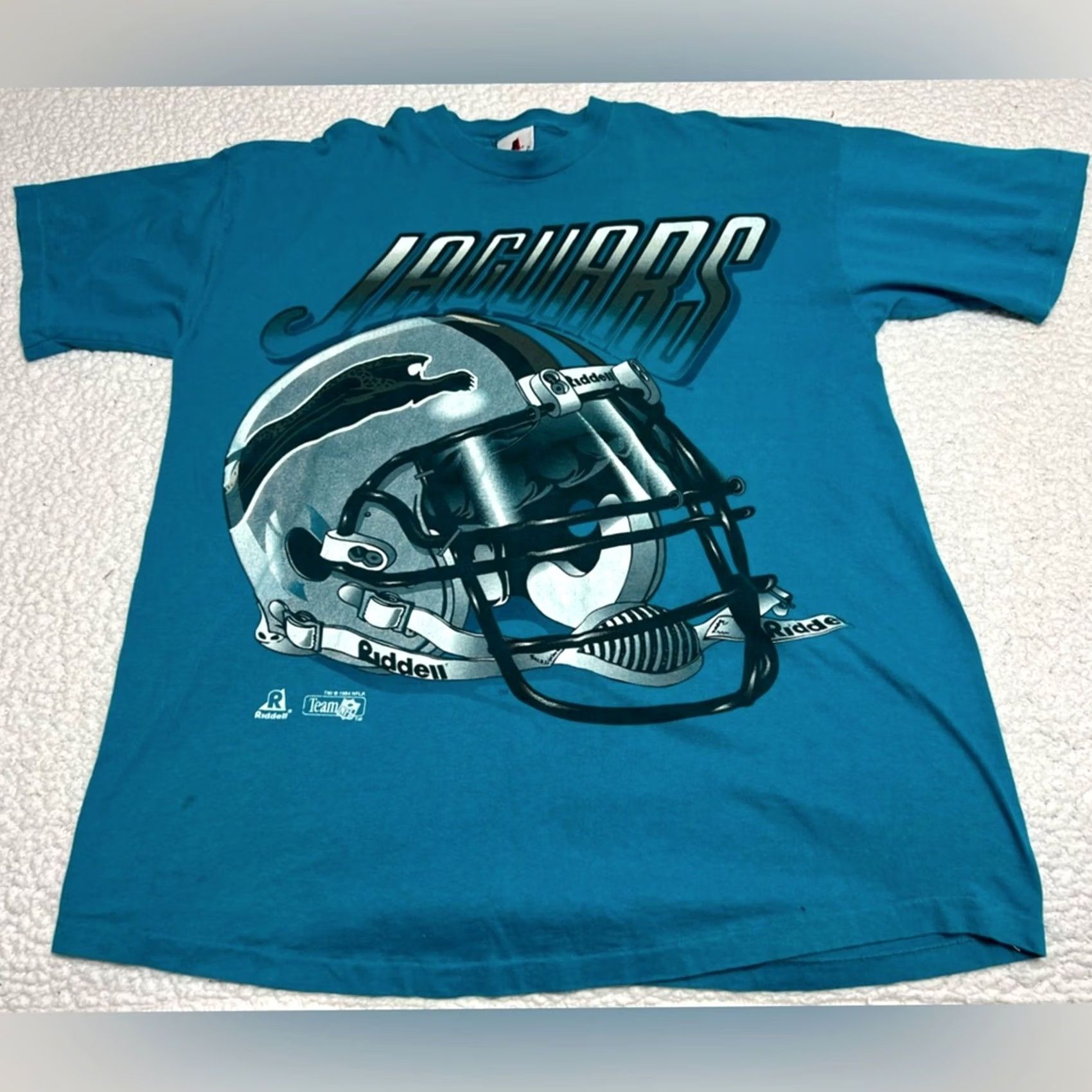 Riddell VINTAGE 1994 Jacksonville Jaguars Shirt Riddell SZ XL Banned Logo Men XL Blue Regular Size Adult Formal? Size US XL / EU 56 / 4 - 3 Thumbnail