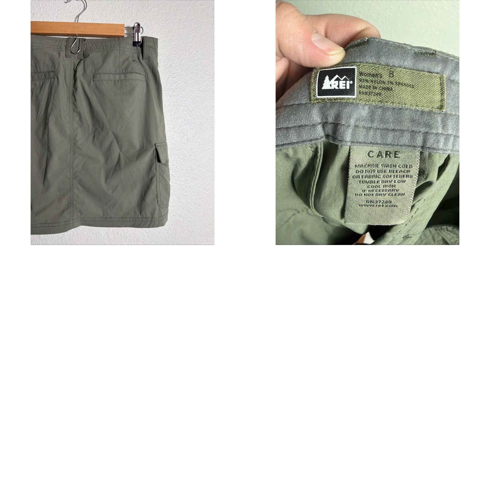 Vintage REI Women’s Size 8 Cargo Skirt Nylon Spandex Drawstring Army Green 31x17 Womens Size 30" / US 8 / IT 44 - 8 Thumbnail