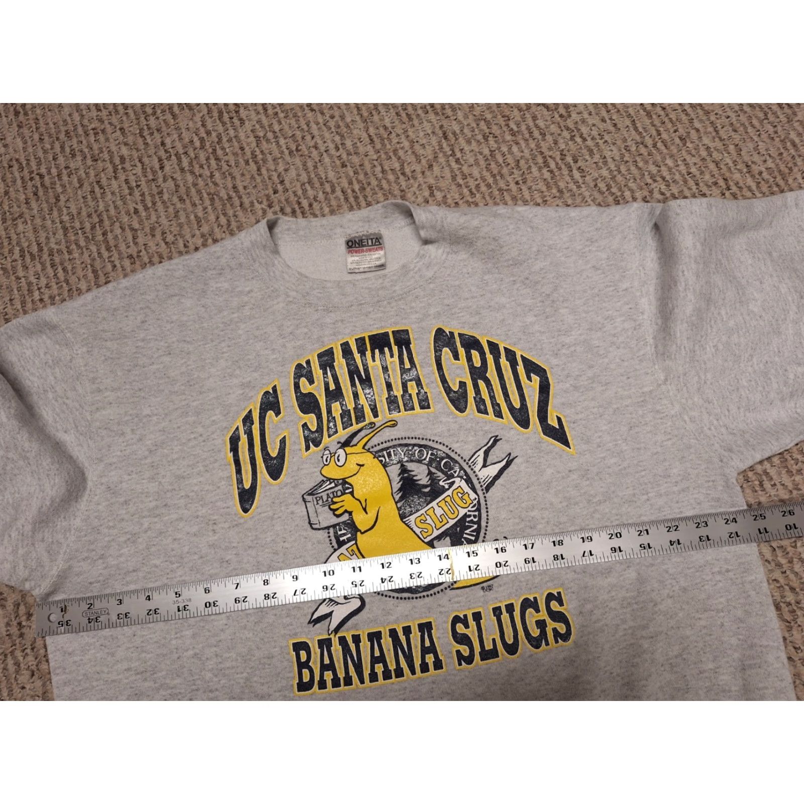 Vintage VINTAGE 90s UC SANTA CRUZ Pulp Fiction Banana Slugs CA Rare Sweatshirt XL Gray Men Regular Crew Neck Pullover Size US XL / EU 56 / 4 - 3 Thumbnail