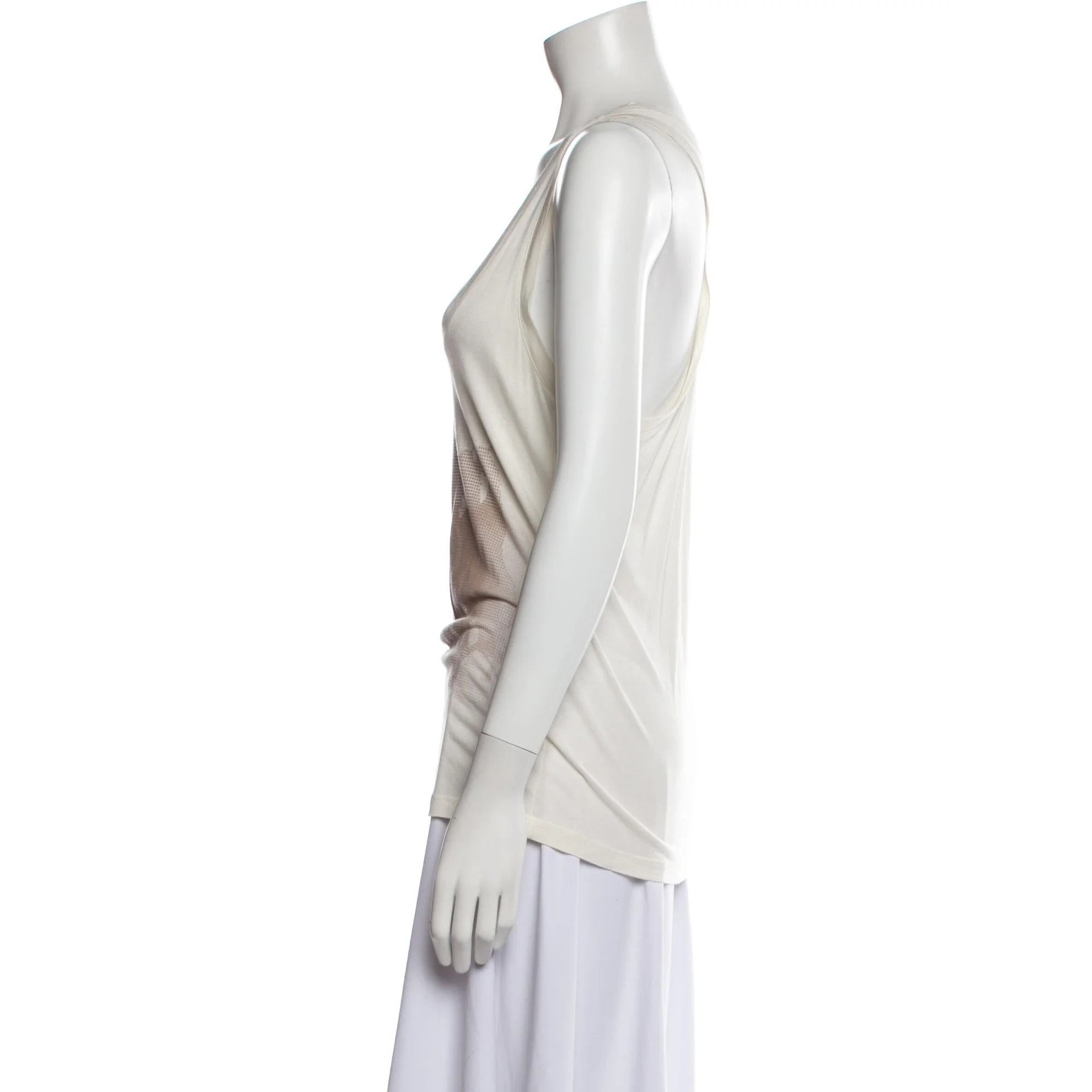 Haute Hippie Haute Hippie Horse Print Ivory Racerback Tank Top Size XS / US 0-2 / IT 36-38 - 2 Thumbnail