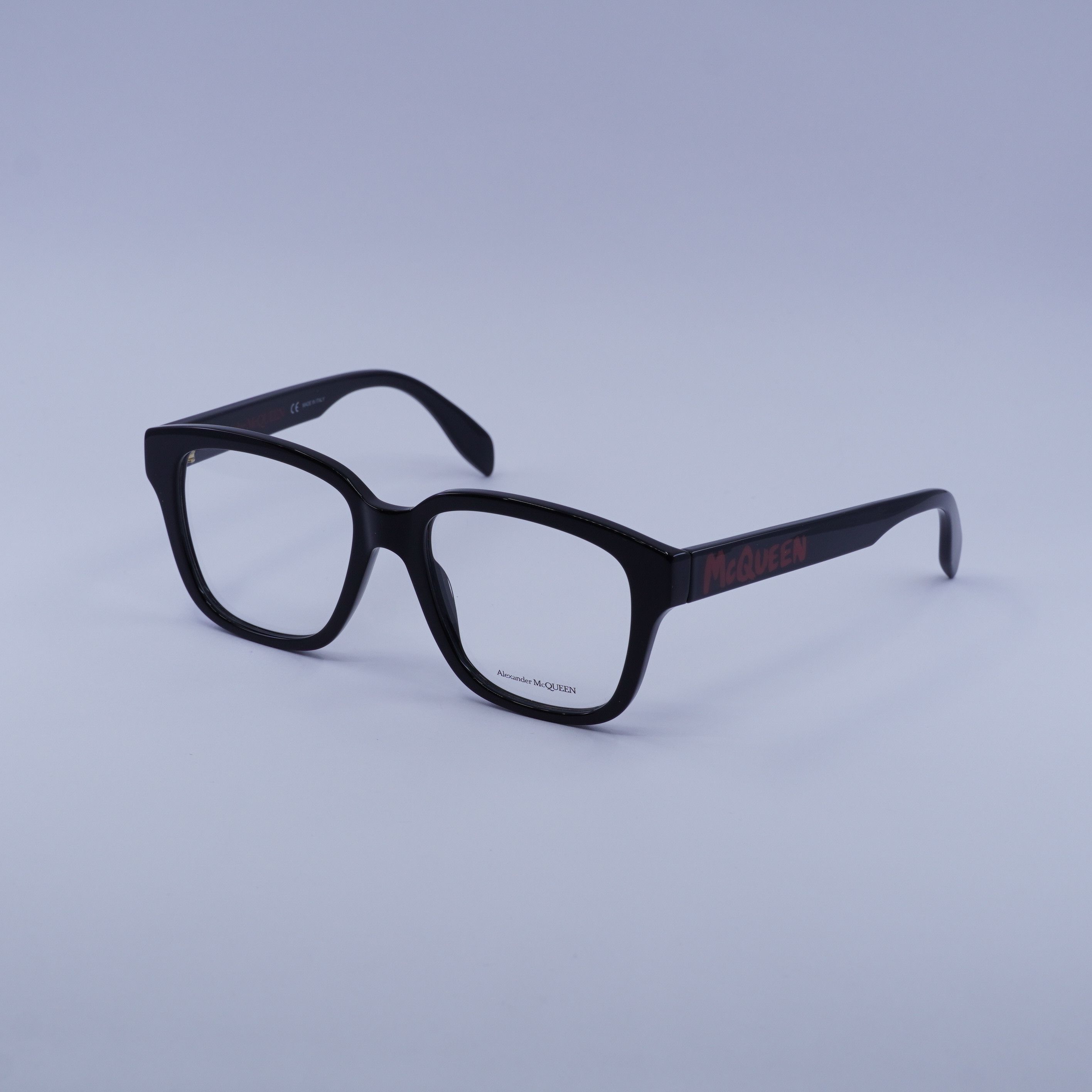 Alexander McQueen Alexander McQueen AM0333O 002 Eyeglasses Black 52mm Square Size ONE SIZE - 5 Thumbnail