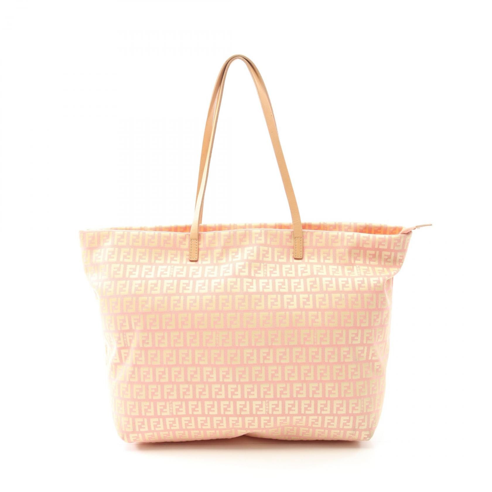 Fendi Fendi Fendi Zucchino Canvas Leather Tote Bag Canvas Tote Bag Size ONE SIZE - 1 Thumbnail