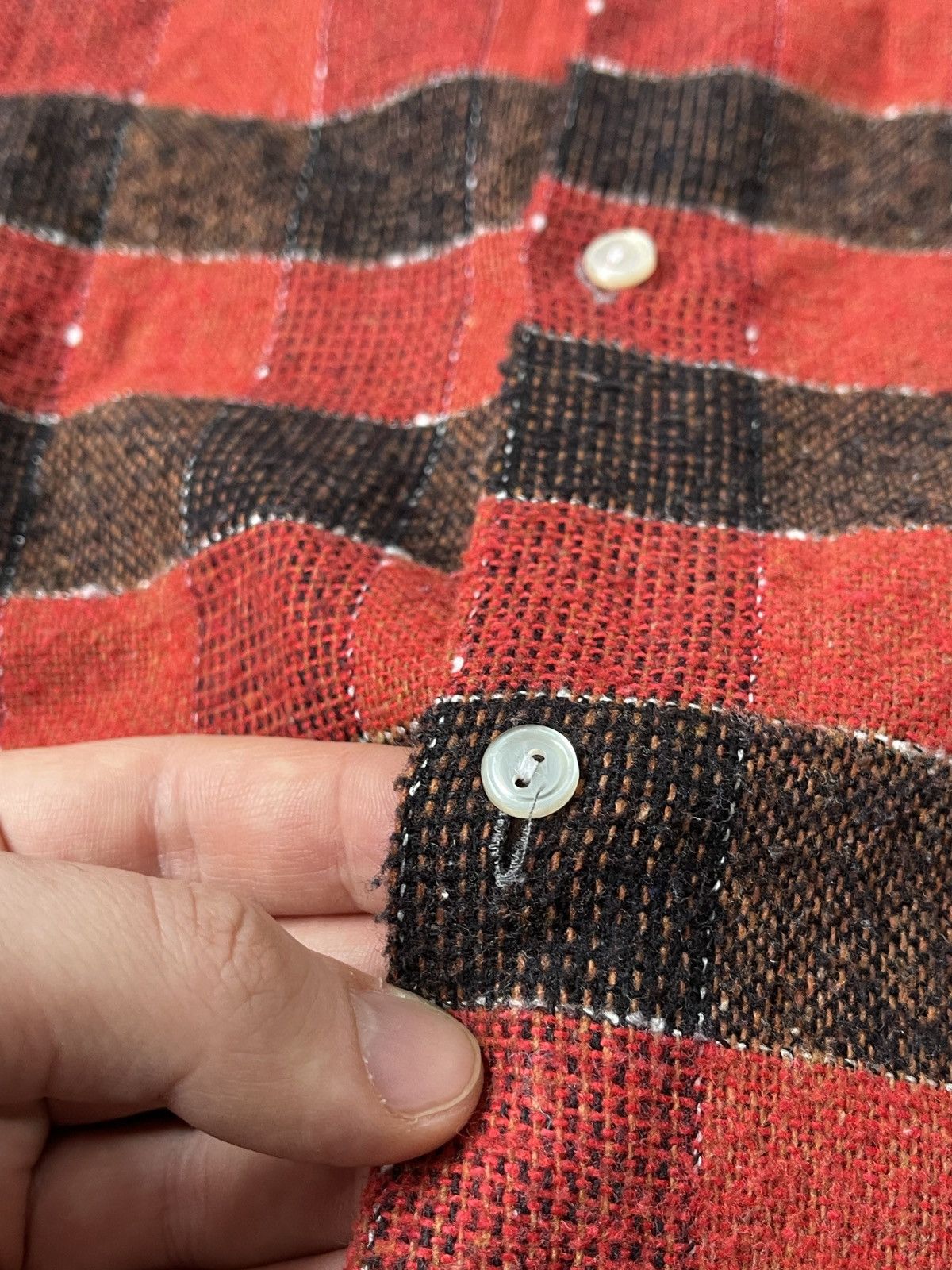 Japanese Brand × Vintage Vintage 70s Knit Flannel Shirt Size L Size US L / EU 52-54 / 3 - 7 Thumbnail