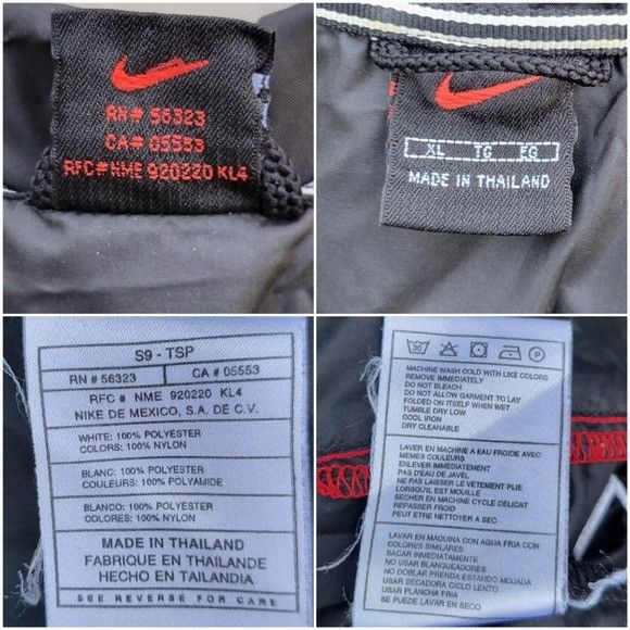 Nike Vintage 90s y2k Nike Black Red Swishy Windbreaker Zip Up Jac Size US XL / EU 56 / 4 - 4 Thumbnail