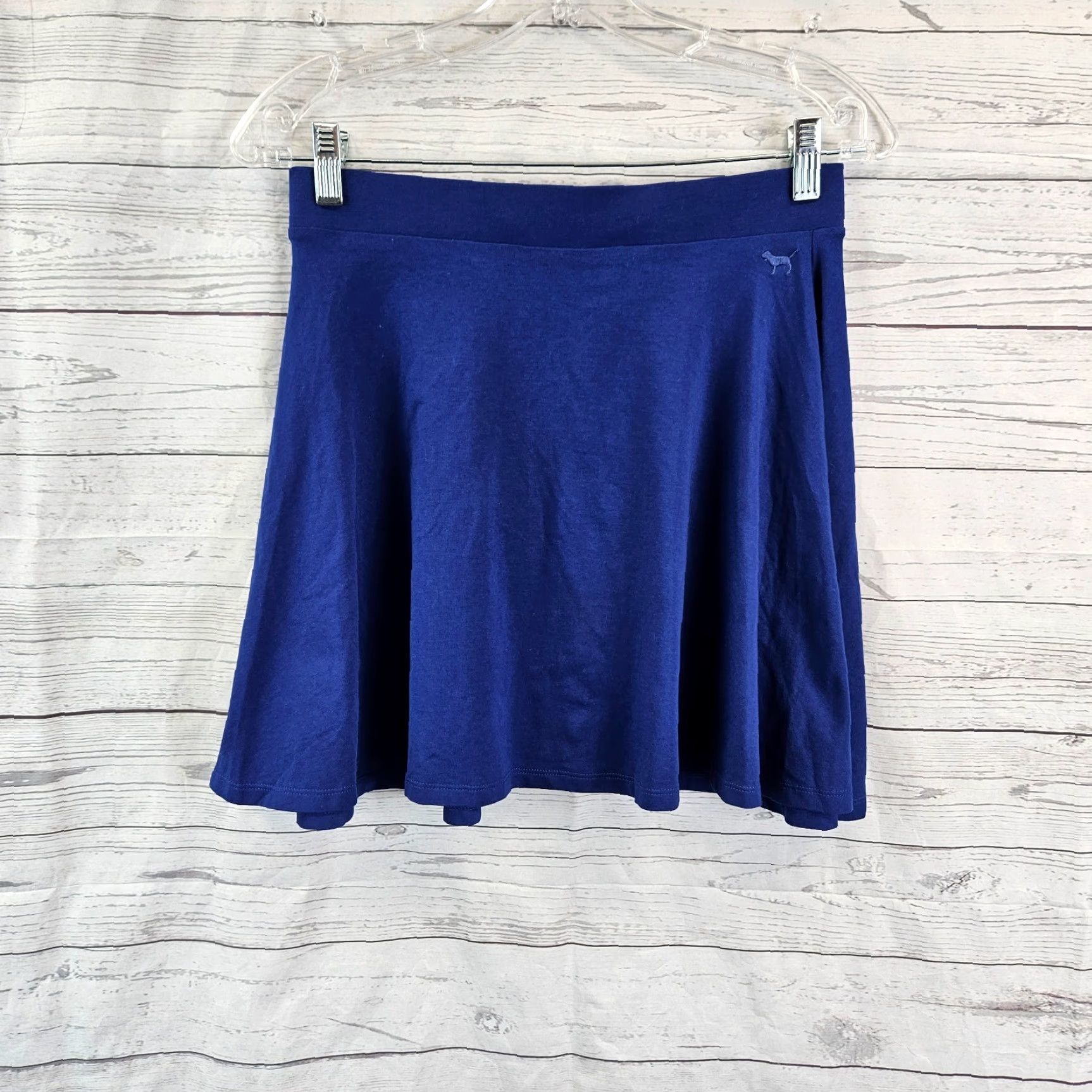 Victoria's Secret Viktoria's Secret Pink Womens Skirt Sz Medium Solid Blue Cotton Blend Pull On Size 32" / US 10 / IT 46 - 2 Thumbnail