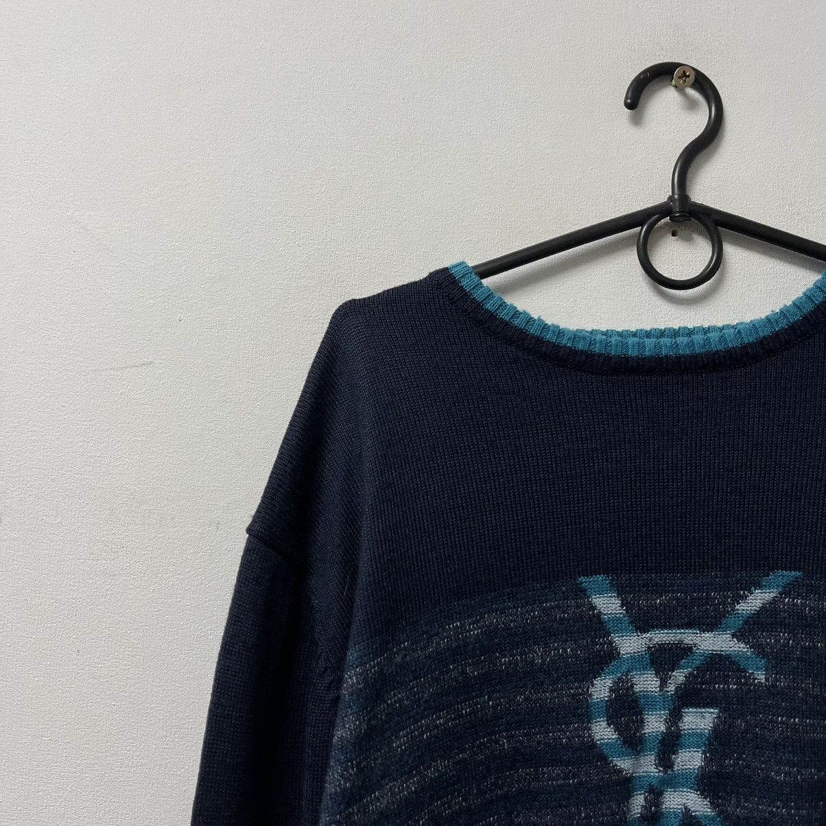 Yves Saint Laurent Yves Saint Lauren Knit Sweater Big Logo Baggy Long Sleeve Size US XL / EU 56 / 4 - 3 Thumbnail