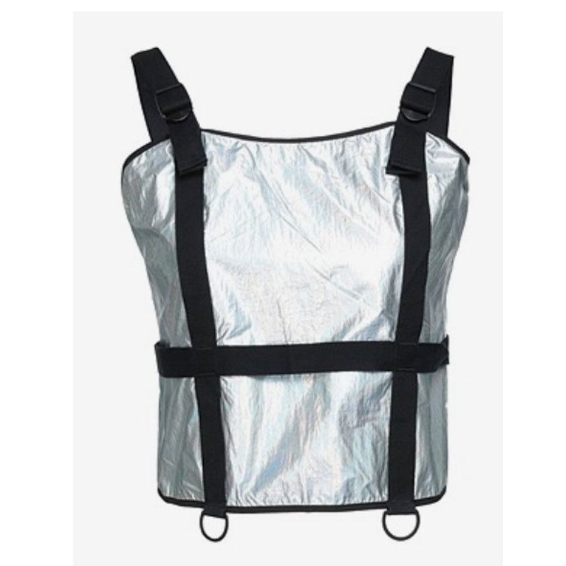 McQ Alexander McQueen McQ Alexander McQueen Metallic harness top silver L Size L / US 10 / IT 46 - 1 Thumbnail