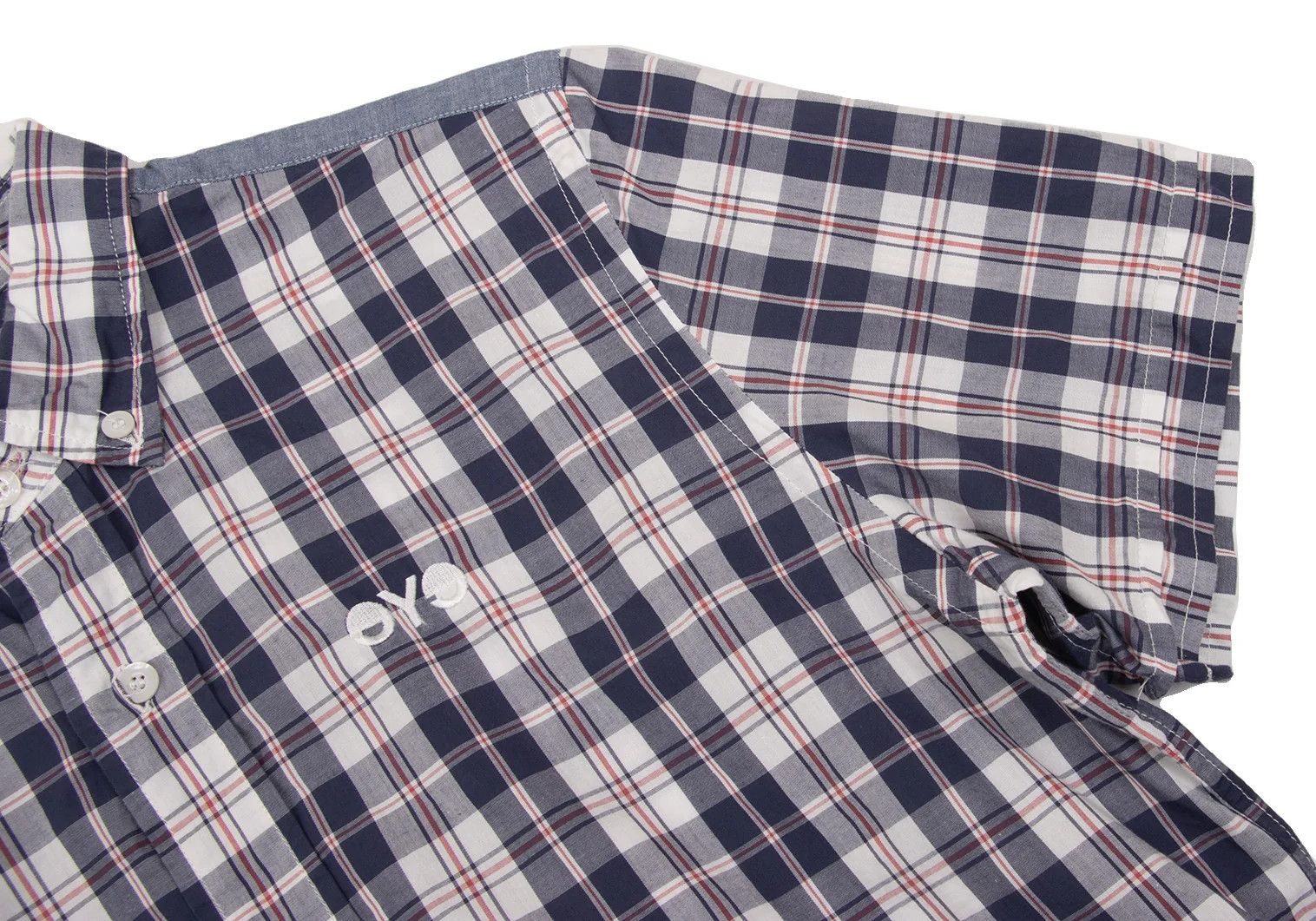 Junya Watanabe Short-Sleeve Check Shirt in Navy and White, Size XS Size US XS / EU 42 / 0 - 7 Thumbnail