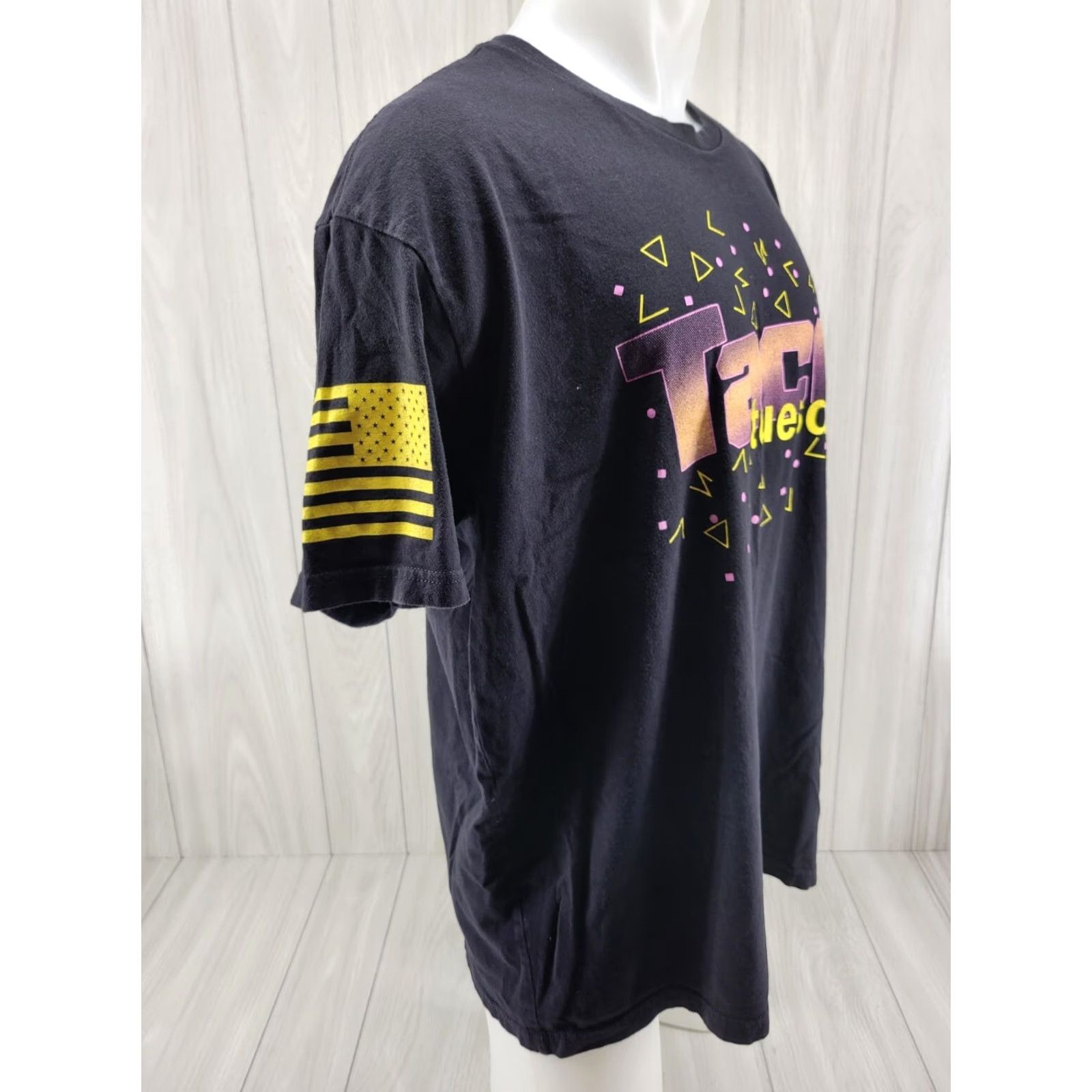 Vintage Grunt Style T-Shirt Mens 2XL Black CottonCrew Neck Short Sleeve This Will Defend 1776 Taco Tuesday Grunt Style Club Flag Theme- 2XL Mens Size US XXL / EU 58 / 5 - 3 Thumbnail