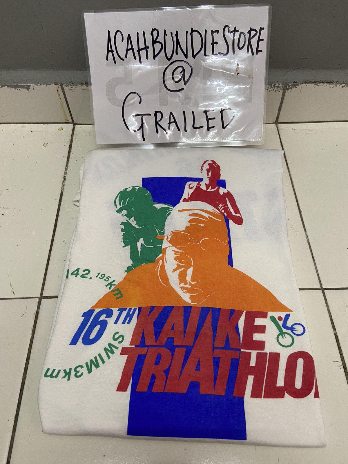Vintage VINTAGE KAIKE TRIATHLON 16TH 1996 TEE SHIRT Size US L / EU 52-54 / 3 - 16 Thumbnail