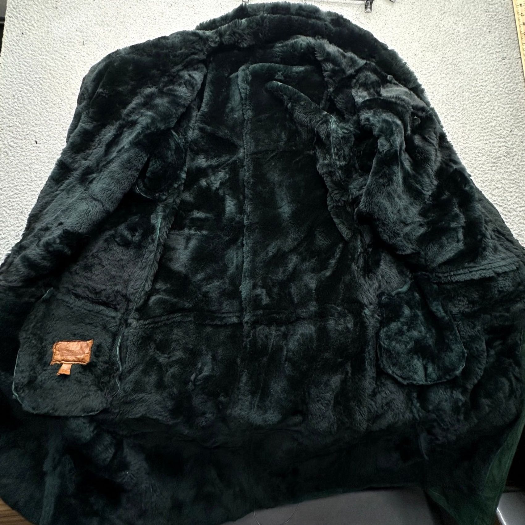 Vintage VINTAGE Overland Sheepskin Leather Long Coat Womens Small Green Lined Pockets Coat Womens S Green Vintage Trench Coat Size S / US 4 / IT 40 - 7 Thumbnail