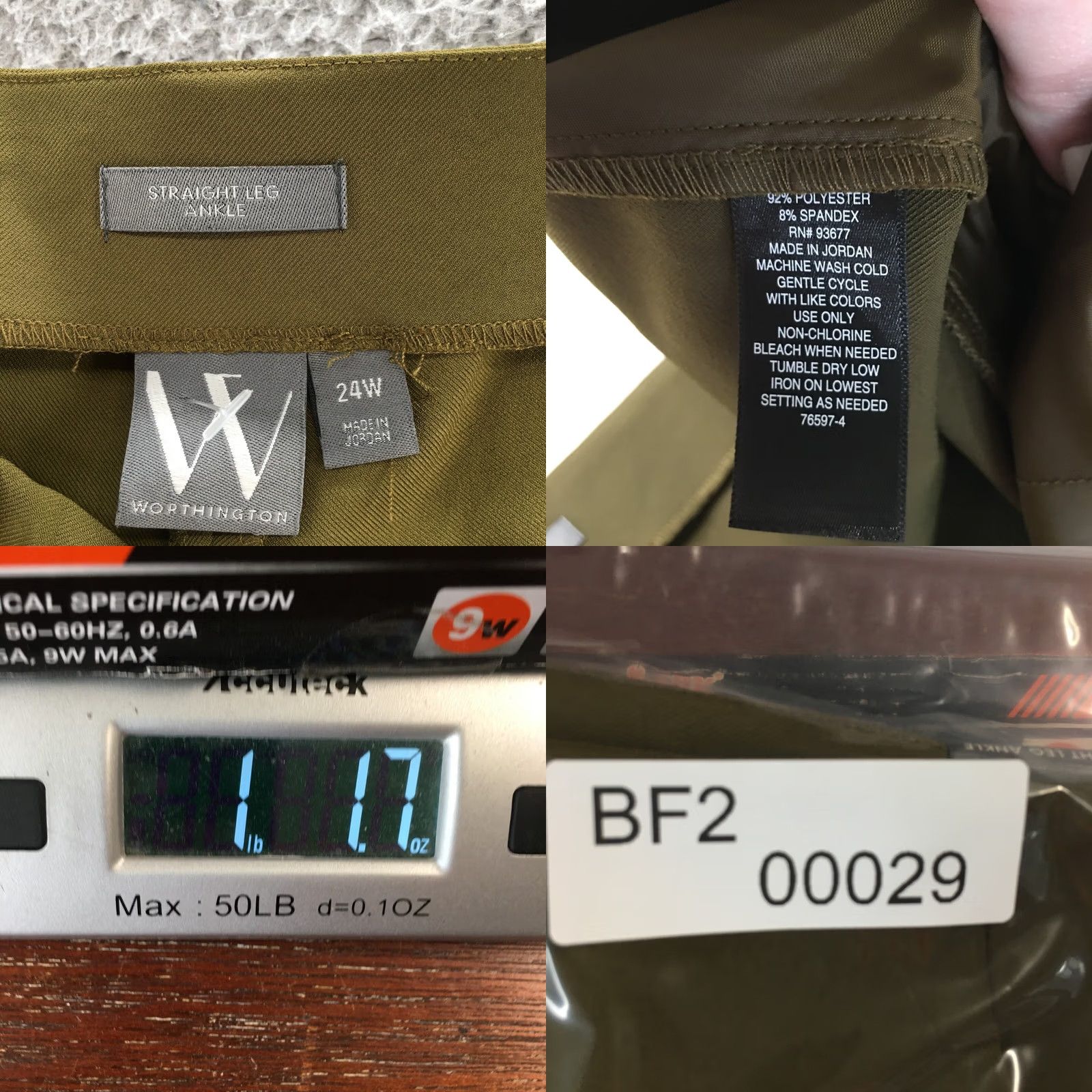 Worthington Worthington Straight Leg Ankle Pants Womens 24W Green Hi-Rise NEW Pants Womens 24W Green Hi-Rise NEW Size 42" / US 20 - 10 Thumbnail