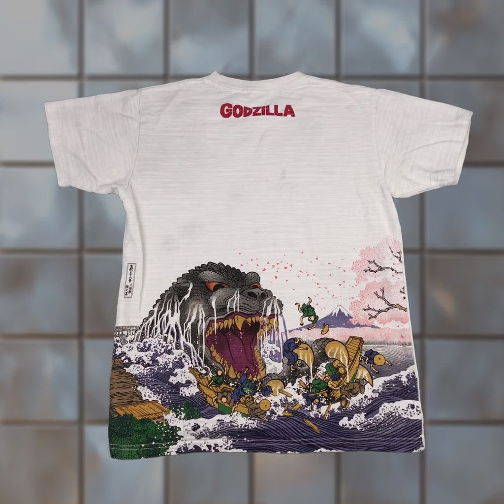 Vintage Godzilla Shirt Mens M White Graphic Tee Movie Japan Toho Monster GZ-UT-005 Size US M / EU 48-50 / 2 - 1 Thumbnail
