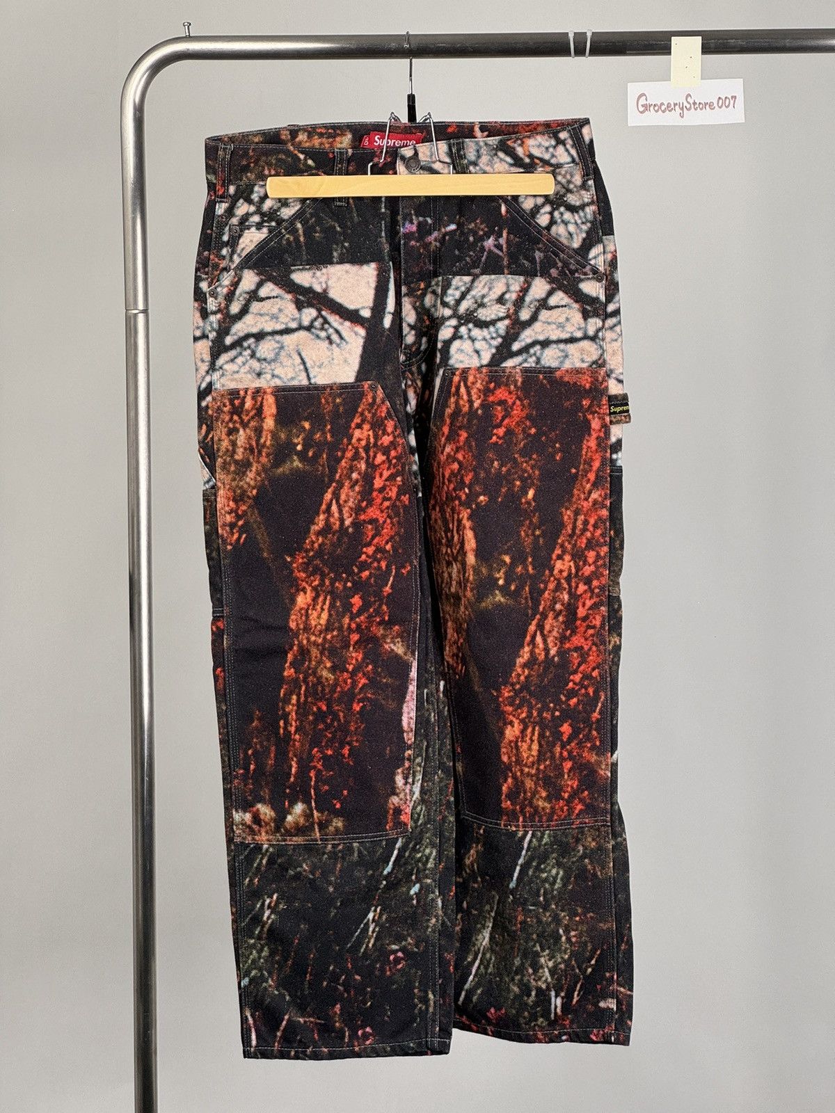 Image of Supreme Tree Camo Cargo Pants 30 in Red, Men's