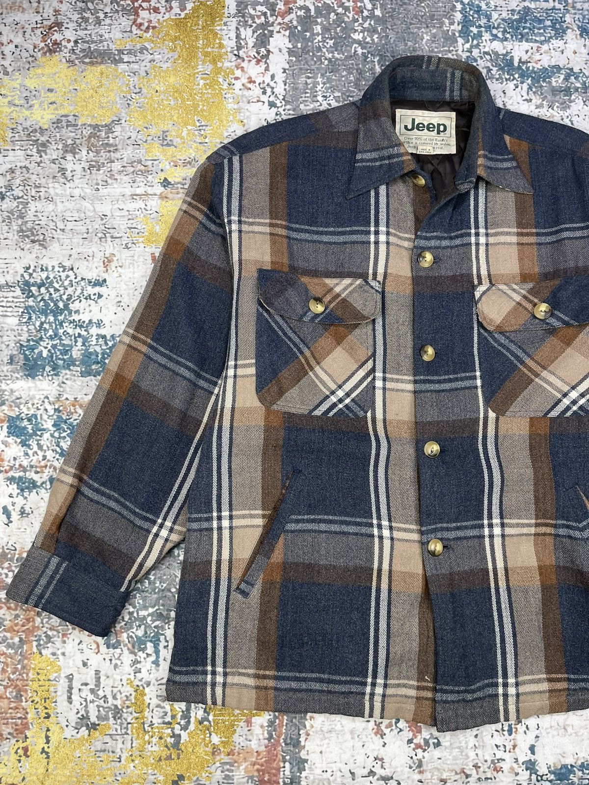Jeep Vtg Jeep Checked Plaid Melton Jacket Size US M / EU 48-50 / 2 - 2 Thumbnail