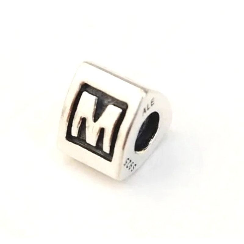 pandora PANDORA Retired Sterling Silver Alphabet Bead - Letter M Size ONE SIZE - 2 Thumbnail