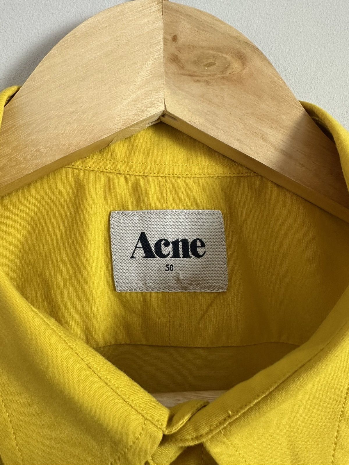 Acne Studios Acne Studios Yellow Epaulette Military Shirt Short Sleeve 50 Size US M / EU 48-50 / 2 - 3 Thumbnail