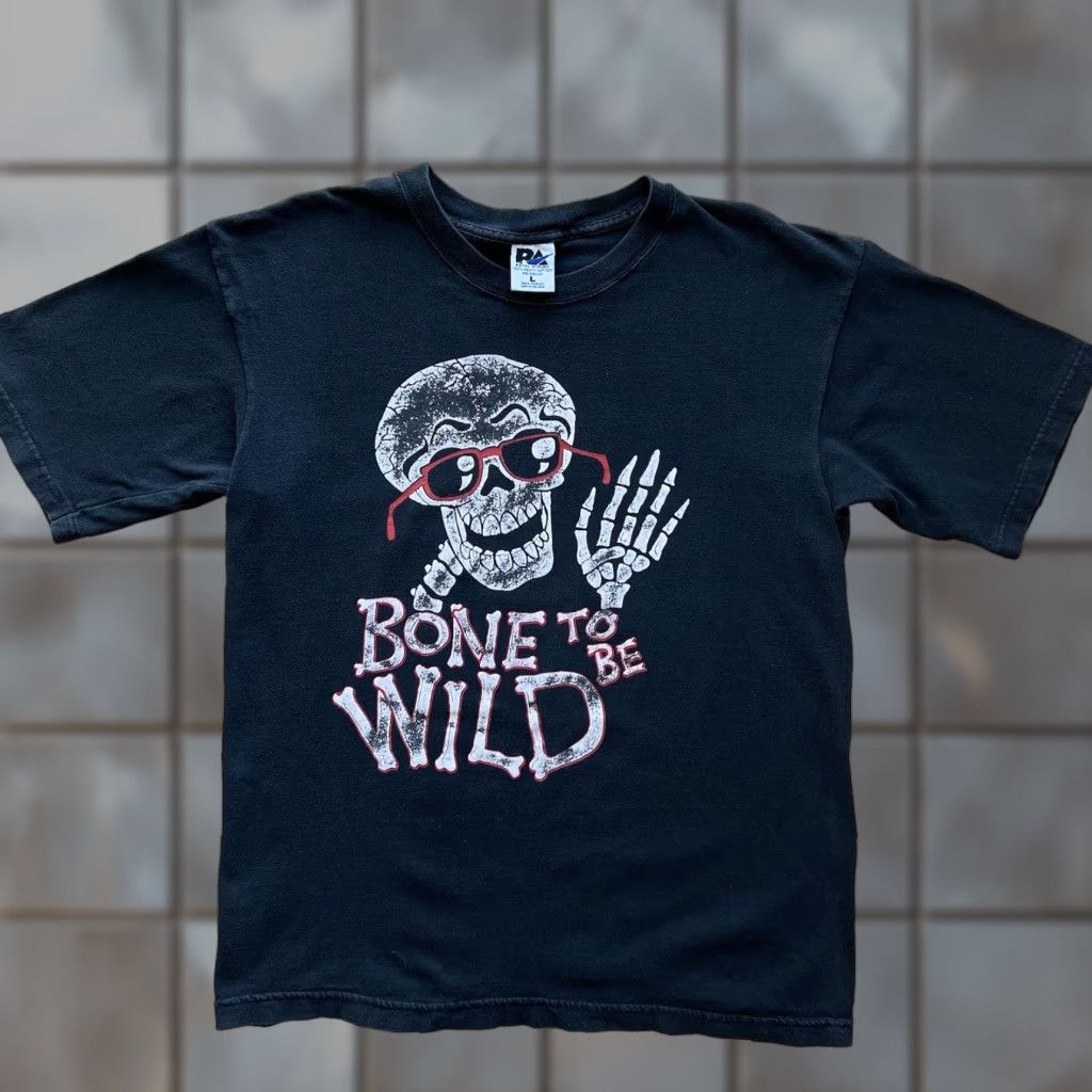 Born Vintage Born to be Wild Shirt L Black 90s Bones Skeleton Punk Biker Art Funny Shirt Mens Vintage 90s USA Classic Rock Size US L / EU 52-54 / 3 - 1 Thumbnail