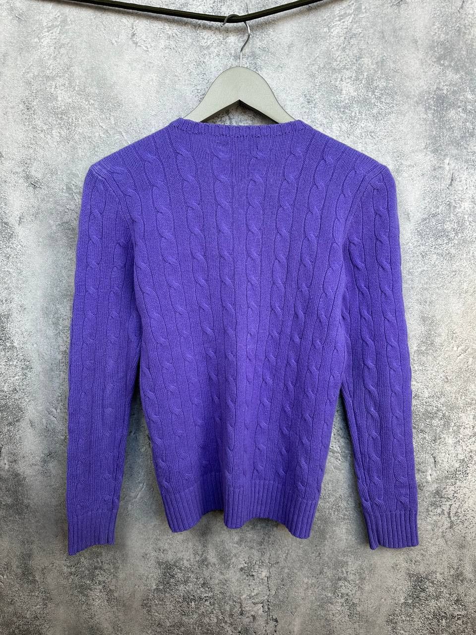 Polo Ralph Lauren Polo Ralph Lauren 100% Cashmere Cable Knit Purple Sweater Size S / US 4 / IT 40 - 2 Thumbnail