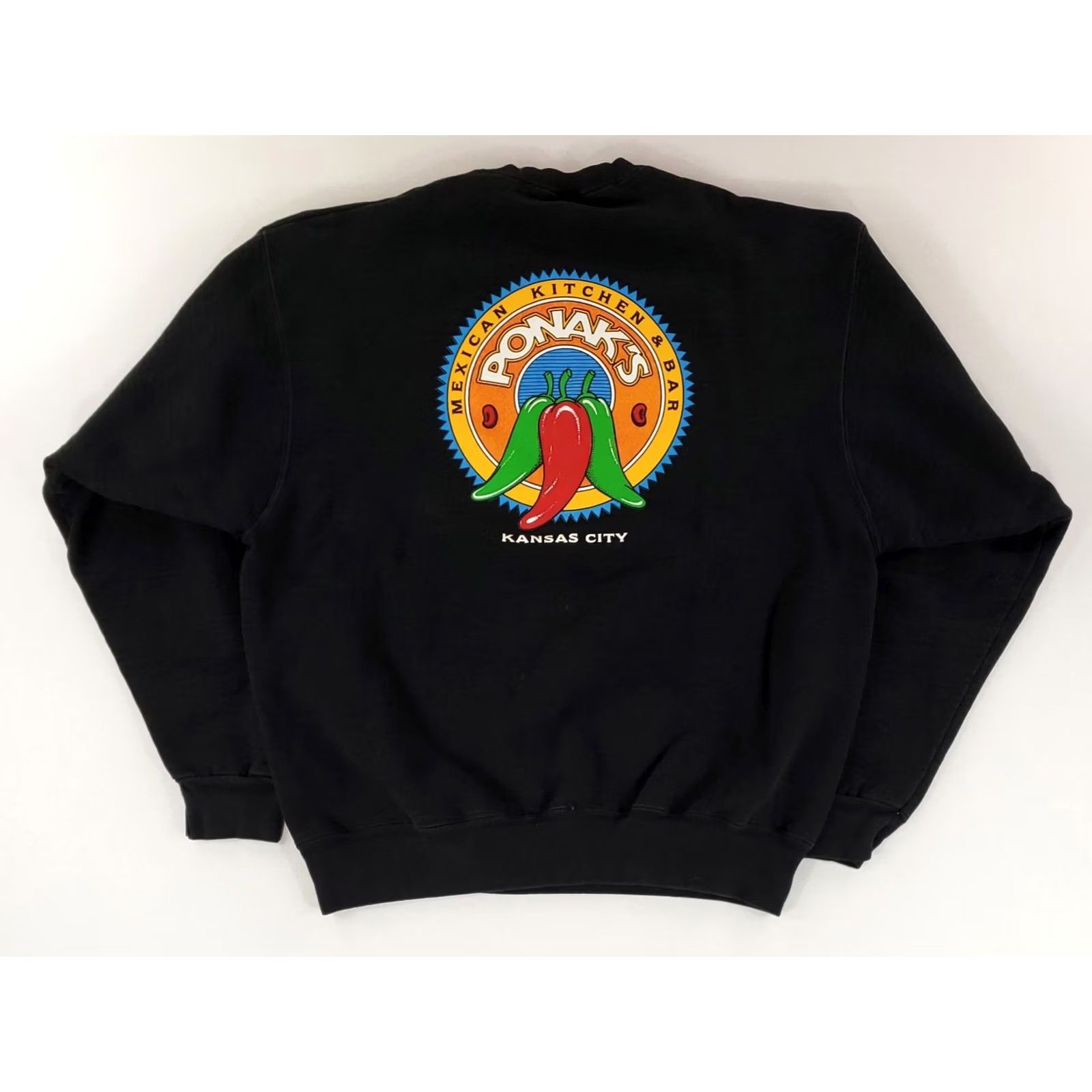 Fruit Of The Loom VINTAGE Fruit of the Loom Sweatshirt Mens XL Black 90s Ponak's Mexican Supercotton Pullover Size US XL / EU 56 / 4 - 4 Thumbnail