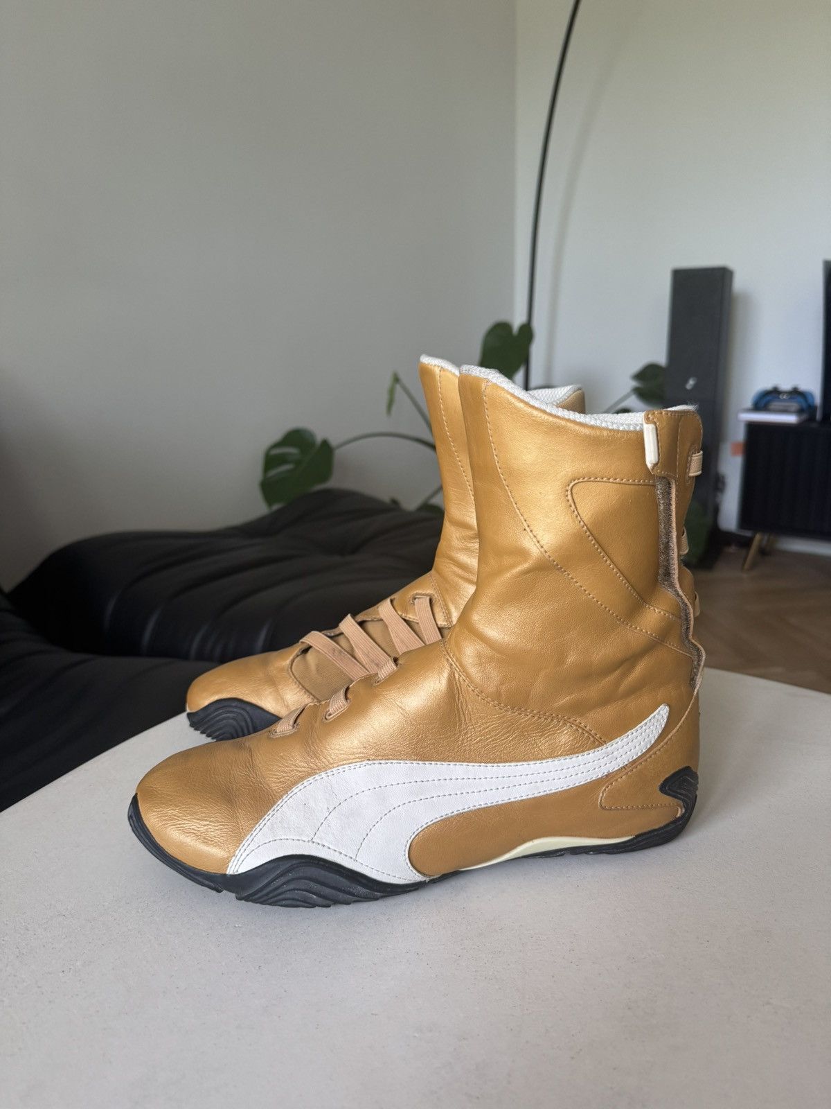 Puma Vintage Y2k Puma Leather High Boots Avant Garde Wrestling Size US 10.5 / EU 43-44 - 3 Thumbnail