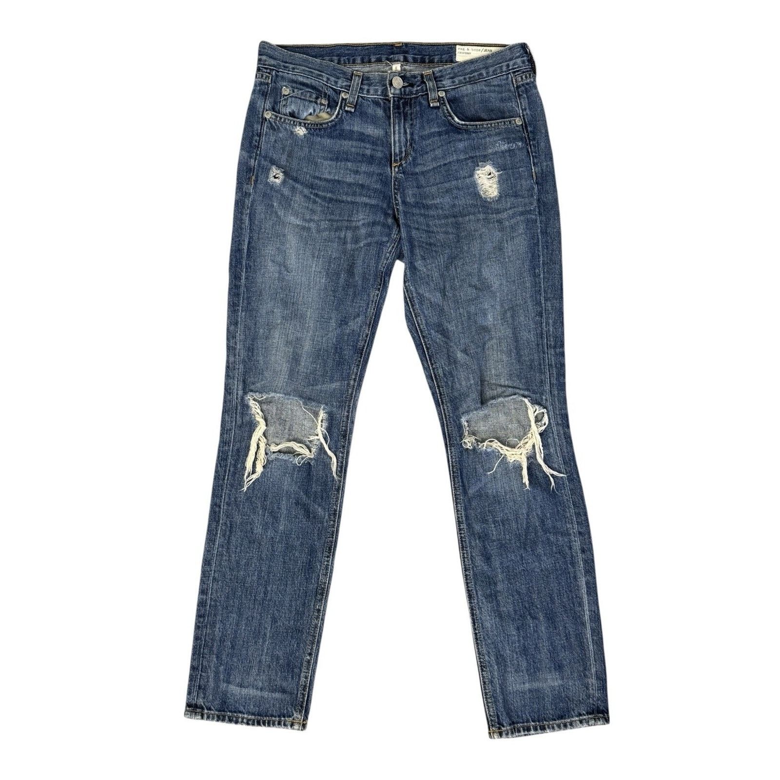 Rag & Bone RAG & BONE For Intermix Boyfriend Jeans Buckley Blue Sz 24 Size 24" / US 00 / IT 34 - 2 Thumbnail