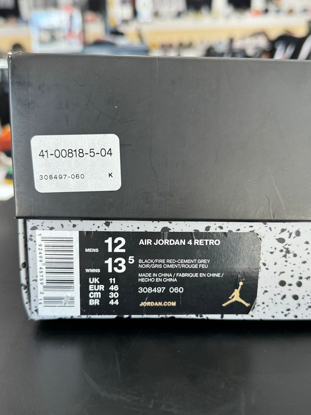 Jordan Brand Air Jordan 4 Black Cement Bred Sz. 12 (2019) Size US 12 / EU 45 - 11 Thumbnail