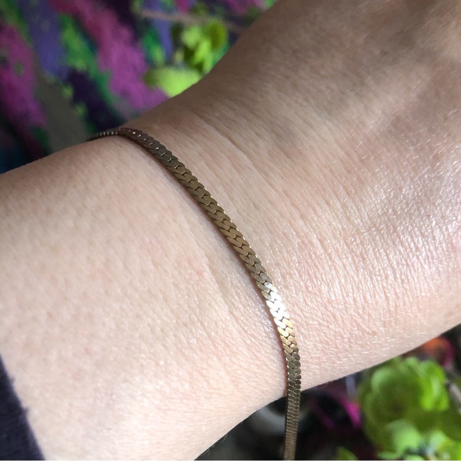 Vintage Vintage 80s gold plated flat braided chain bracelet Size ONE SIZE - 1 Thumbnail